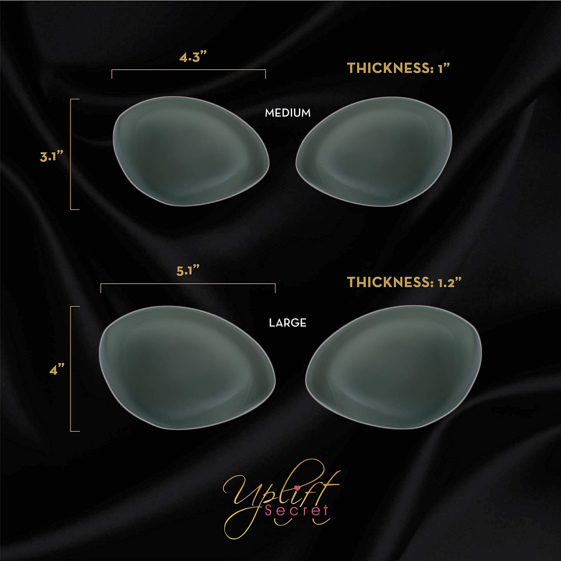 Silicone Bra Inserts - Clear Gel Push Up Breast Pads - Bra Padding Bust Enhancer