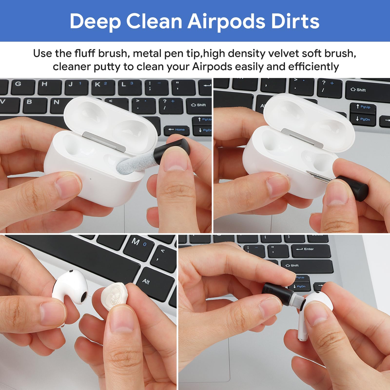 Phone Cleaning Kit for iPhone Cleaner,12 in 1 Port Cleaner Repair & Restore Tool for AirPod iPhone 16 15 14 Pro Max iPad Samsung etc,Phone Cleaning kit for Lightning and USB C Charging Port, Cables