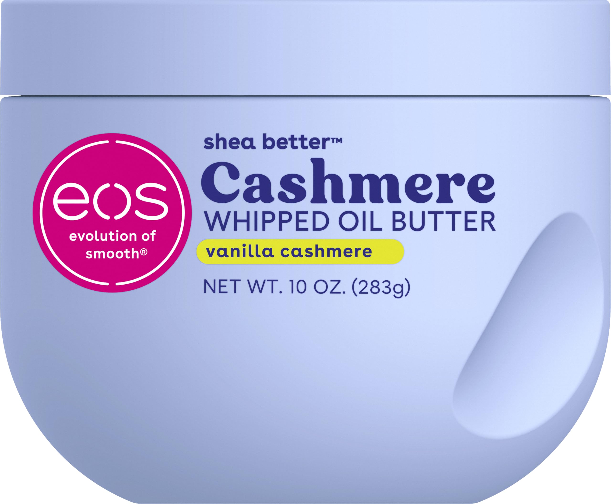 eos Kaschmir-Körperbutter mit aufgeschlagenem Öl, Vanille Kaschmir, 72 Stunden schwerelose Feuchtigkeit für trockene Haut, reichhaltige Formel und Tiefenhydratation, Körperpflege, 283 g