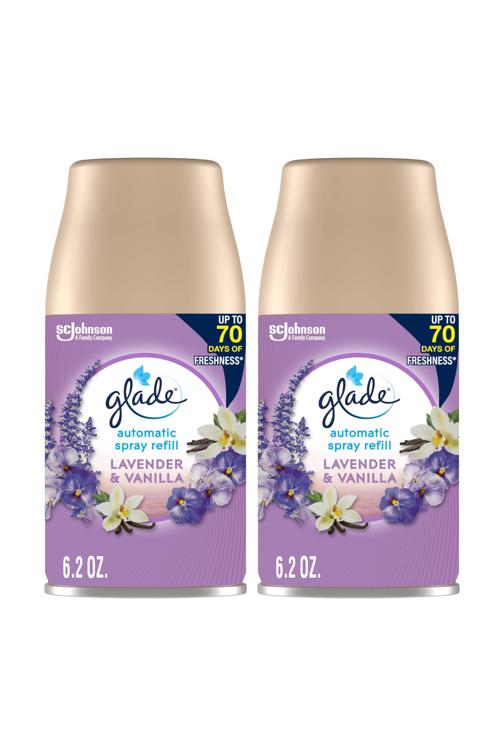 Glade Automatic Spray Nachfüller, Lufterfrischer für Zuhause und Bad, Lavendel & Vanille, 175 g, 2er-Pack