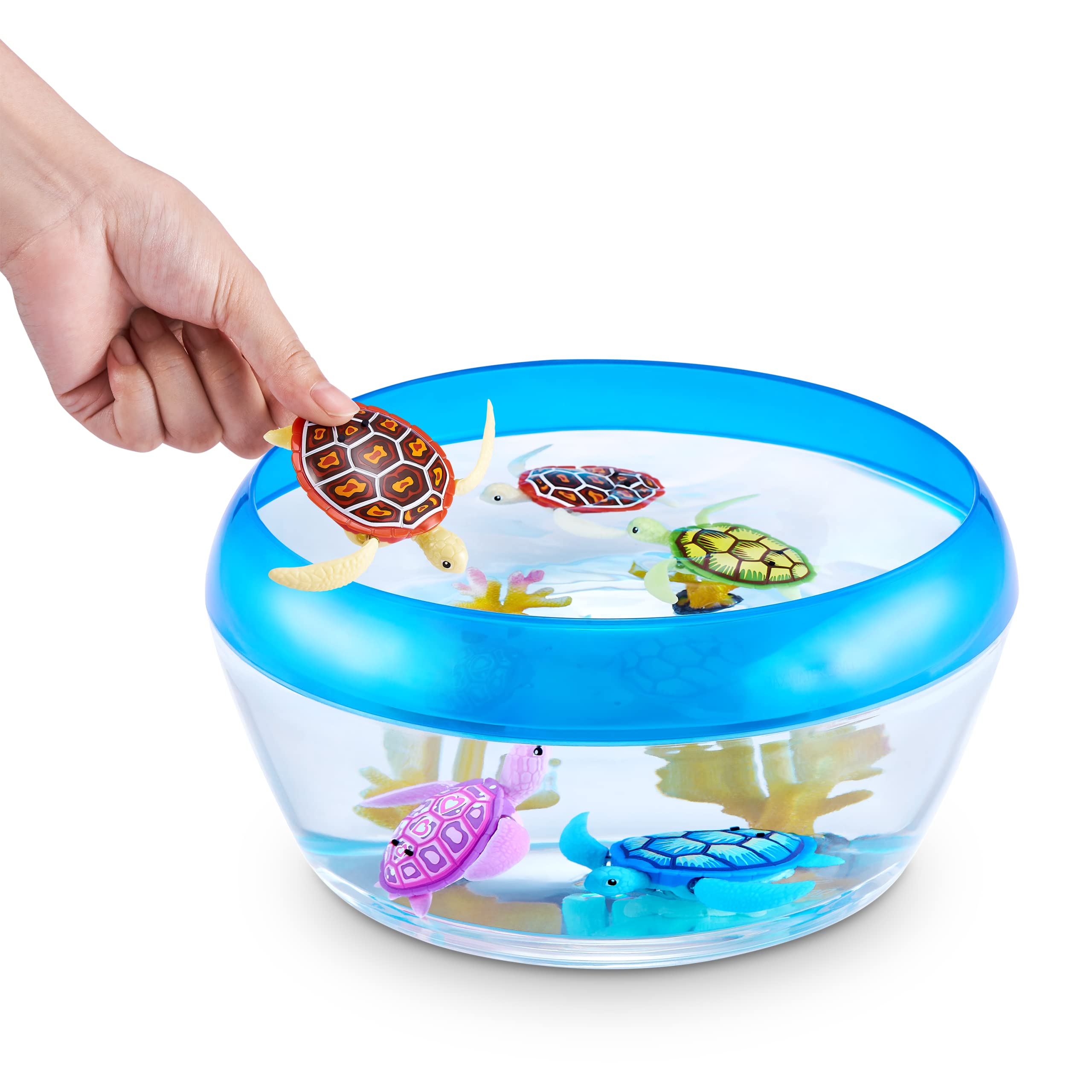 ROBO ALIVE Robo Turtle Robotic Swimming Turtle (Green + Pink) by ZURU Water Activated, Comes with Batteries, Exclusive (2 Pack)
