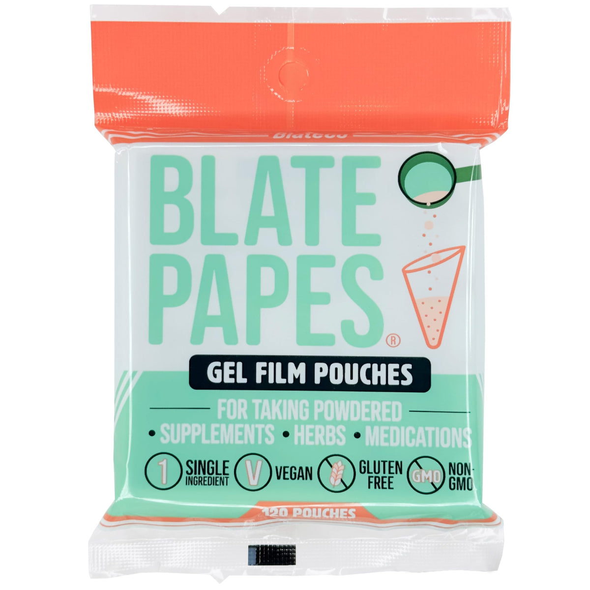 Blate Papes Gel Film Pouches, 120 Stück | Essbare Folien zur Einnahme von Kräutern und Nahrungsergänzungsmitteln