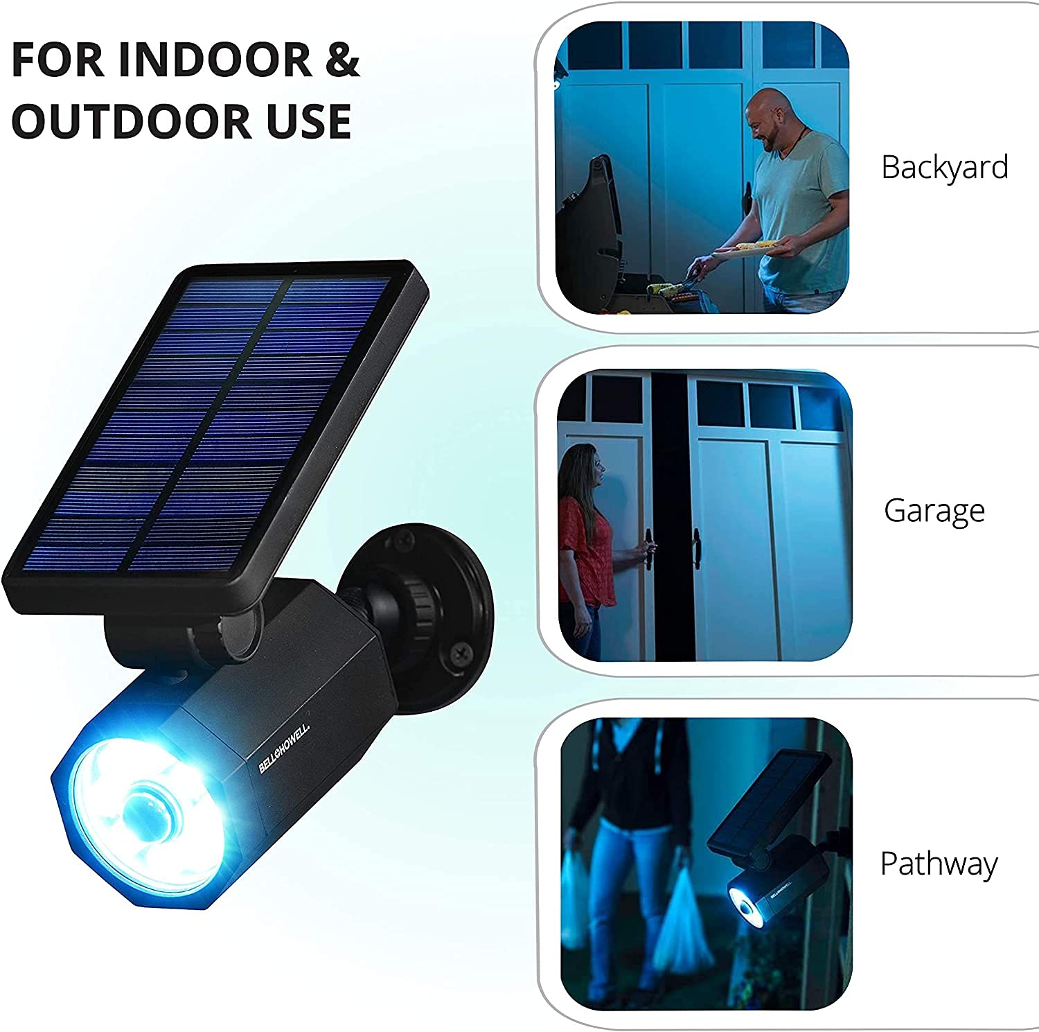 Bell+Howell Bionic Spotlight Motion Solar Spot Lights Outdoor Waterproof, Landscape Light, Outdoor Solar Yard Lighting Weather Resistant, Super Bright LED Lights, for Garden, Lawn As Seen On TV