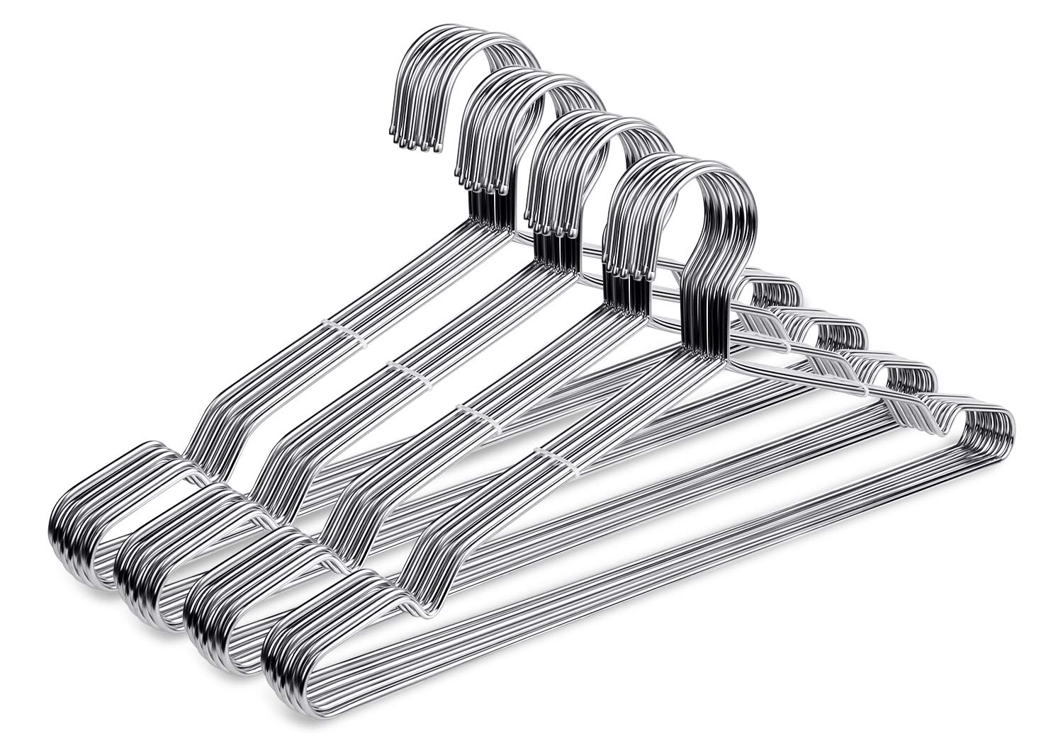 Fayleeko Drahtkleiderbügel 40er-Pack, stark, robust, aus Edelstahl, Metall, ultradünn, platzsparend, Kleiderbügel, 42 cm