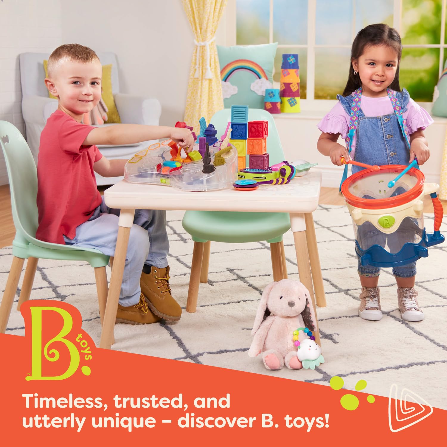B. toys – Baby Light – Up Cloud Rattle – Rain – Glow Squeeze – Sensory Development & Comfort - Teething Rattle Toys for Babies 3+ Years Months