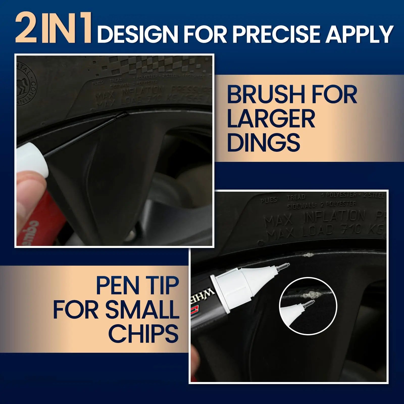cocomfix Gloss Black Rim Touch Up Paint, Rim Paint, Wheel Scratch Repair Kit for Curb Rash & Scratches, Universal Black Enamel paint (1 fl oz), Scratch Resistant, Covers 1 sq ft per Coat