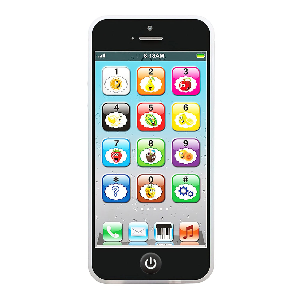 Lernspiel-Handy mit 8 Funktionen und bunten Lichtern für Kleinkinder und Babys 12-18 Monate, 1-3 Jahre, Schwarz3
