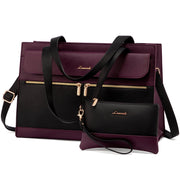 LOVEVOOK Laptop Bag for Women 15.6 Inch Tote Work Professional Leather Computer Briefcase Waterproof Handbag Shoulder Large Capacity Business Teacher Office Crossbody Purse