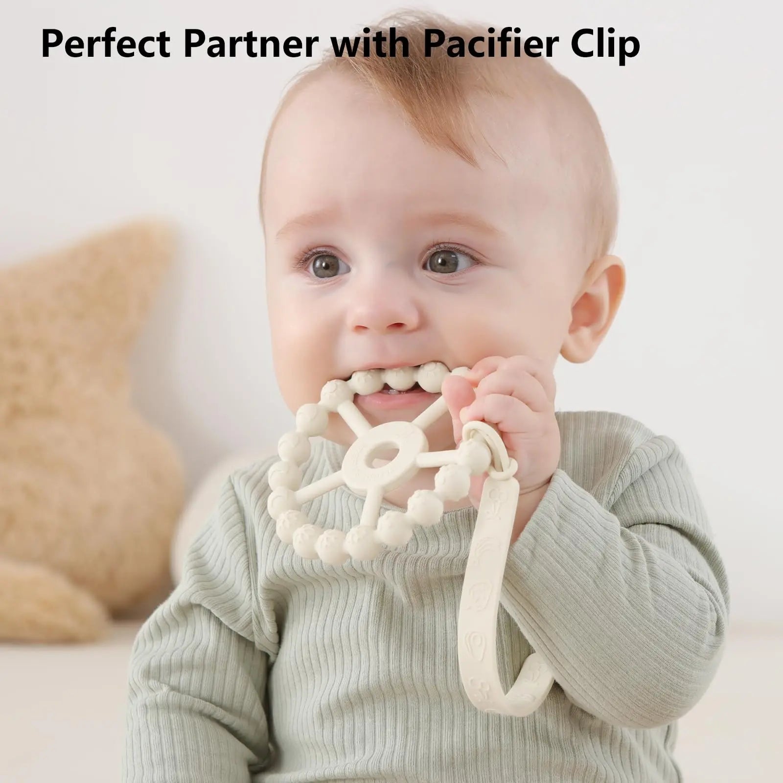 3 Pack Ring Teether Baby Infant Toys, Baby Essentials, Silicone Teething Ring Toys for Babies 0-6 Months, Seposeve Toddler Teethers 6-12 Months 12-24 Months, Infant Teething Relief, Purple Pink White