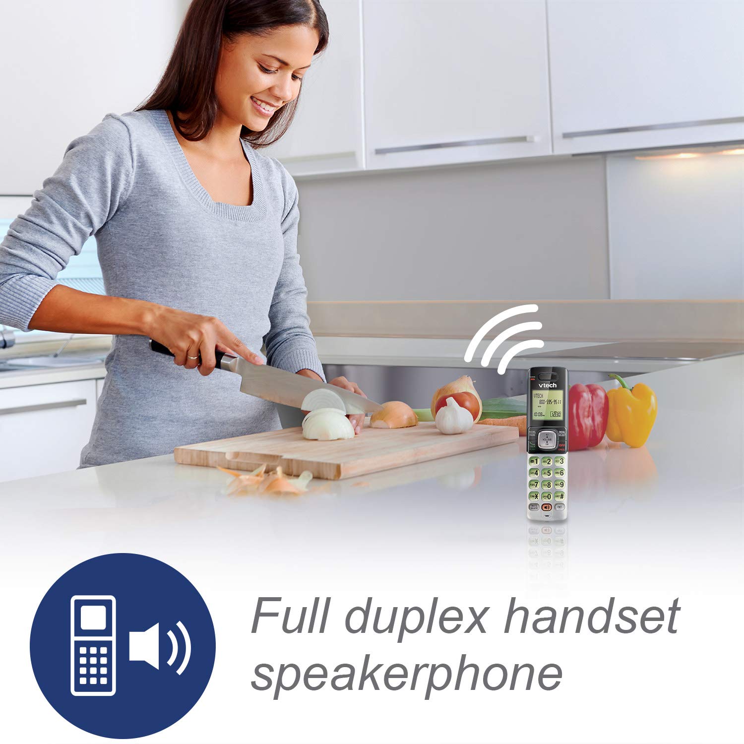VTech CS6719-2 2-Handset Cordless Phone with Caller ID/Call Waiting, Handset Intercom & Backlit Display/Keypad, Silver