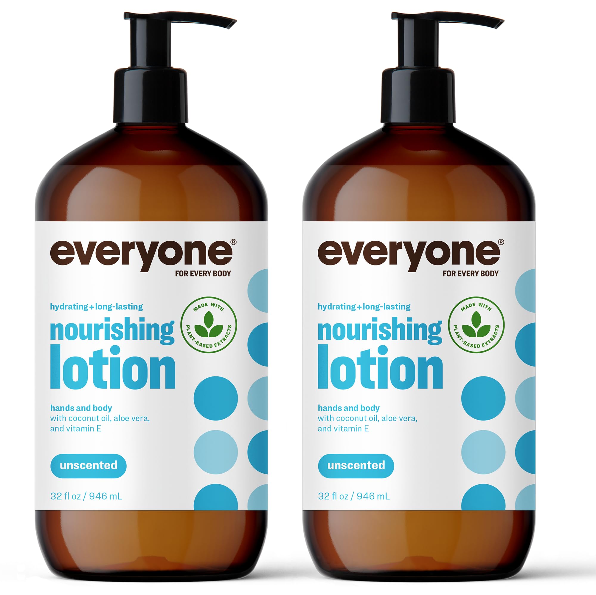 Everyone 2-in-1 Lotion für Hände/Körper, 960 ml (2er-Pack) ohne Duftstoffe für Männer und Frauen