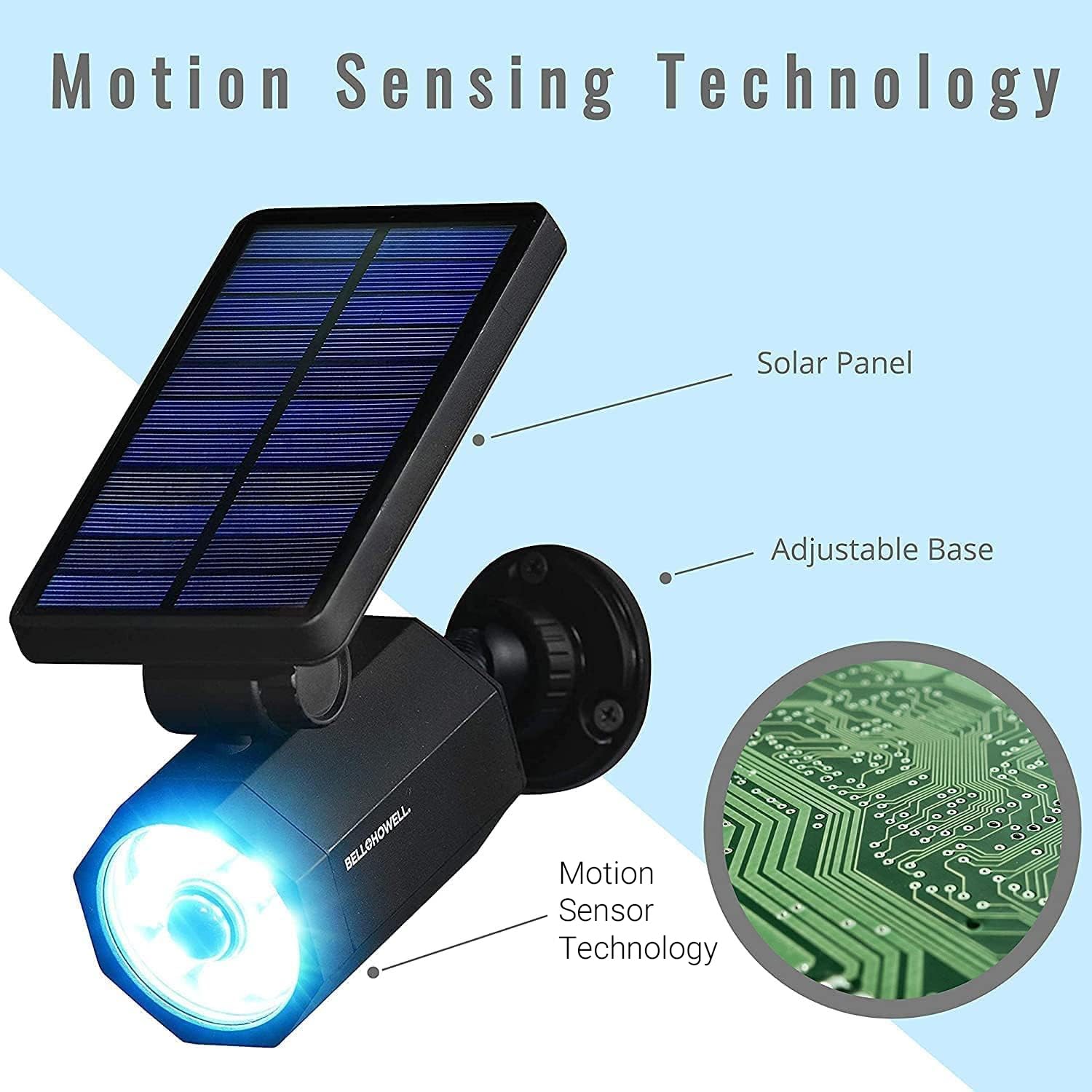 Bell+Howell Bionic Spotlight Motion Solar Spot Lights Outdoor Waterproof, Landscape Light, Outdoor Solar Yard Lighting Weather Resistant, Super Bright LED Lights, for Garden, Lawn As Seen On TV