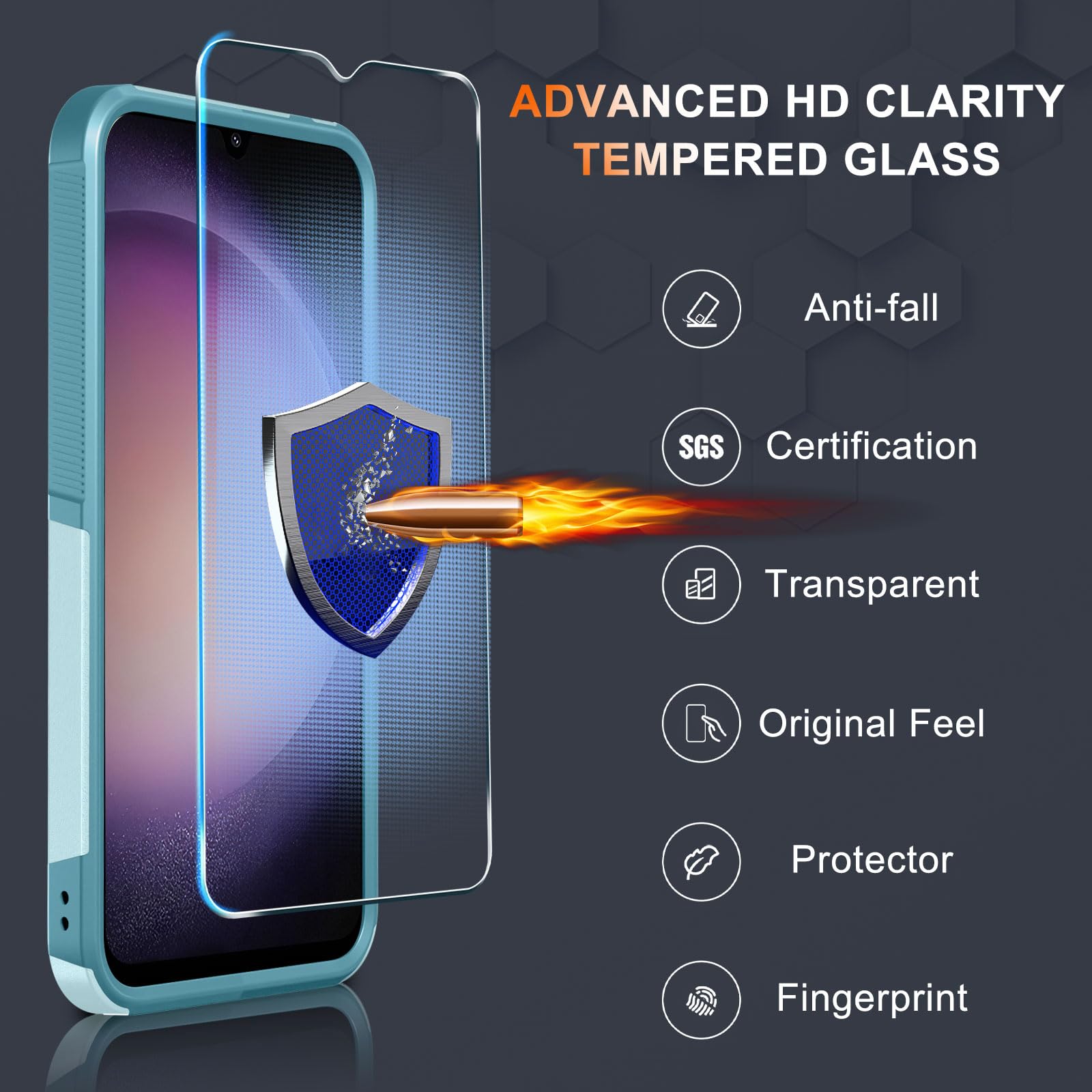 RMOCR Case for Samsung Galaxy A16 5G, Full Body Heavy Duty Rugged Shockproof Protective Phone Cover with Lanyard Strap, Tempered Glass Screen Protector and Camera Lens Cover, Mint Green