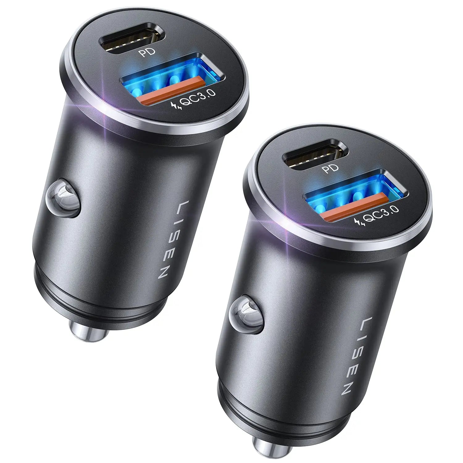 LISEN 54W Car Phone Charger USB C, Cigarette Lighter Adapter, Car Accessories for iPhone, USB C Car Charger Adapter USBC Type C 12v, for iPhone 17 Pro Max 16 15 14 13 12, Samsung Google iPad Andorid