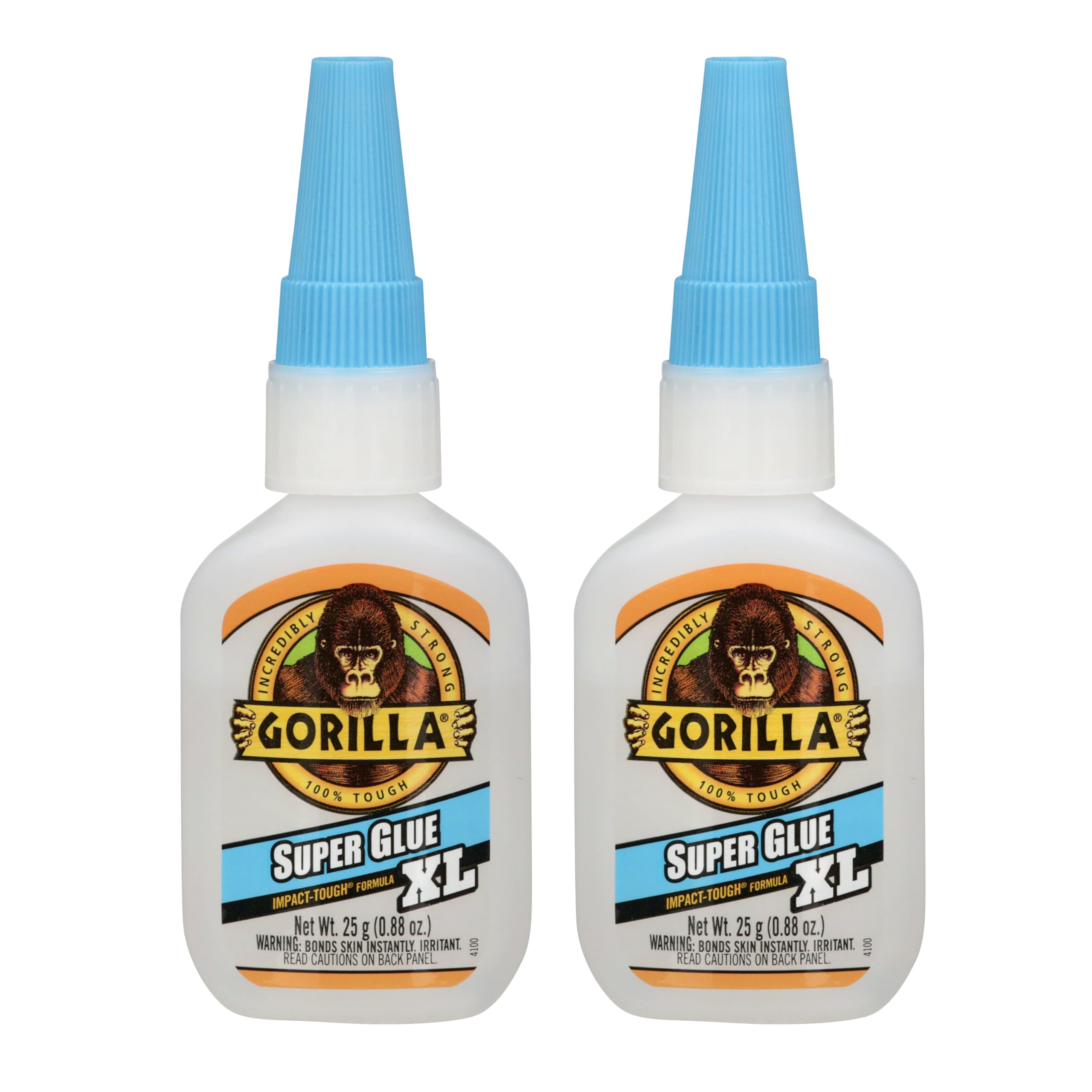 Gorilla Superkleber XL, transparenter Kleber, 25 Gramm (2er-Pack) – Allzweck und schnell härtend für Projekte und Reparaturen