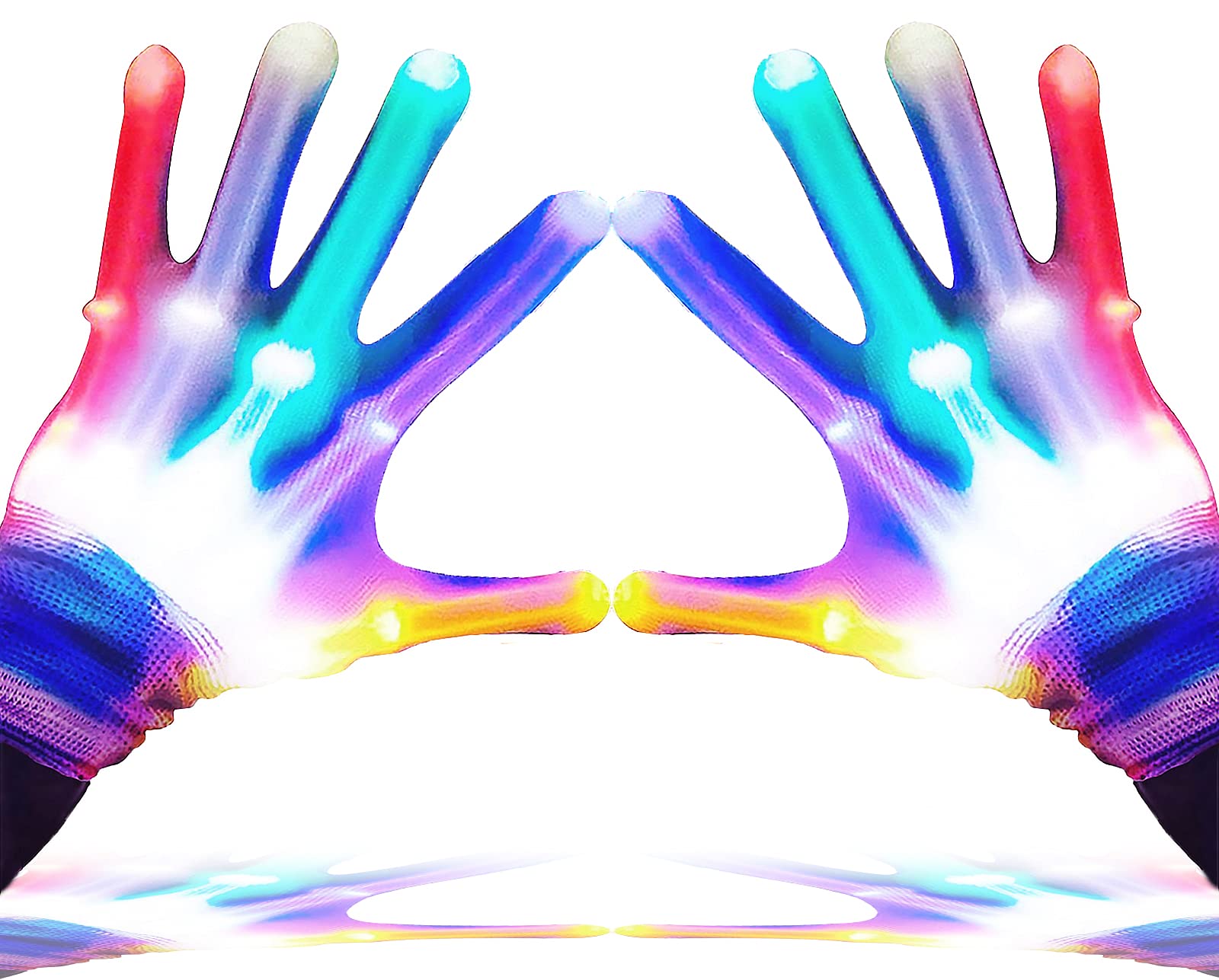 GLEDLOVES LED-Handschuhe für Kinder, Jugendliche und Erwachsene – Fingerlichthandschuhe mit 5 Farben/6 Modi – Perfekt für Jungen und Mädchen von 9–12 Jahren – Ideal für Halloween- und Weihnachtsfeiern