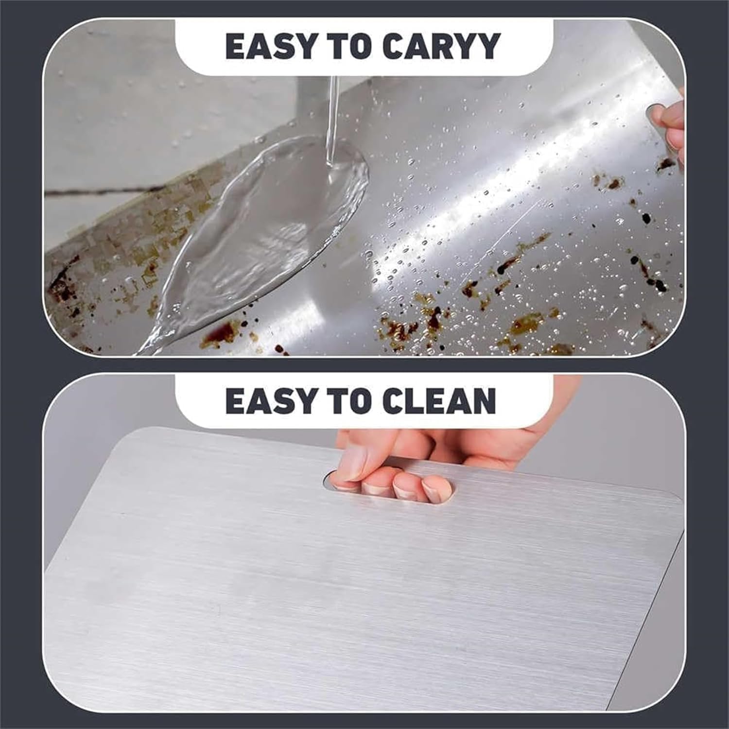 Titanium Cutting Board - 2025 New Upgrade 100% Pure Titanium Cutting Boards for Kitchen Double Sided Non Toxic Titanware Cutting Board,Hygiene Durable Dishwasher Safe Chopping Board (12"L x 9"W)