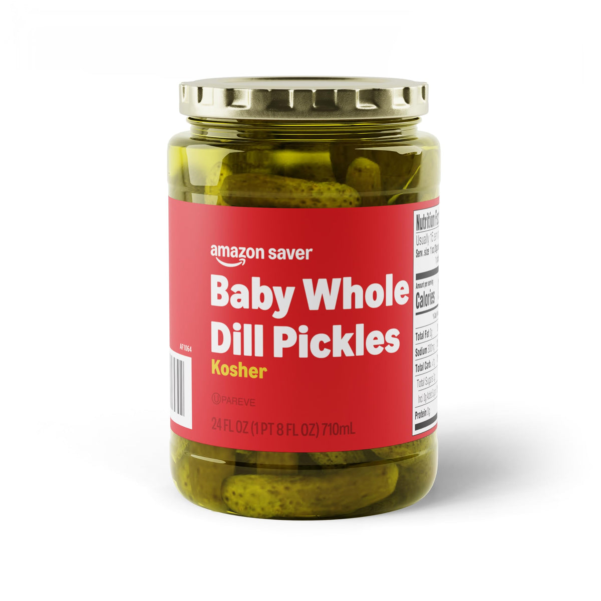 Amazon Saver, Koshere ganze eingelegte Dillgurken für Babys, 709 ml (zuvor Happy Belly, Verpackung kann variieren)