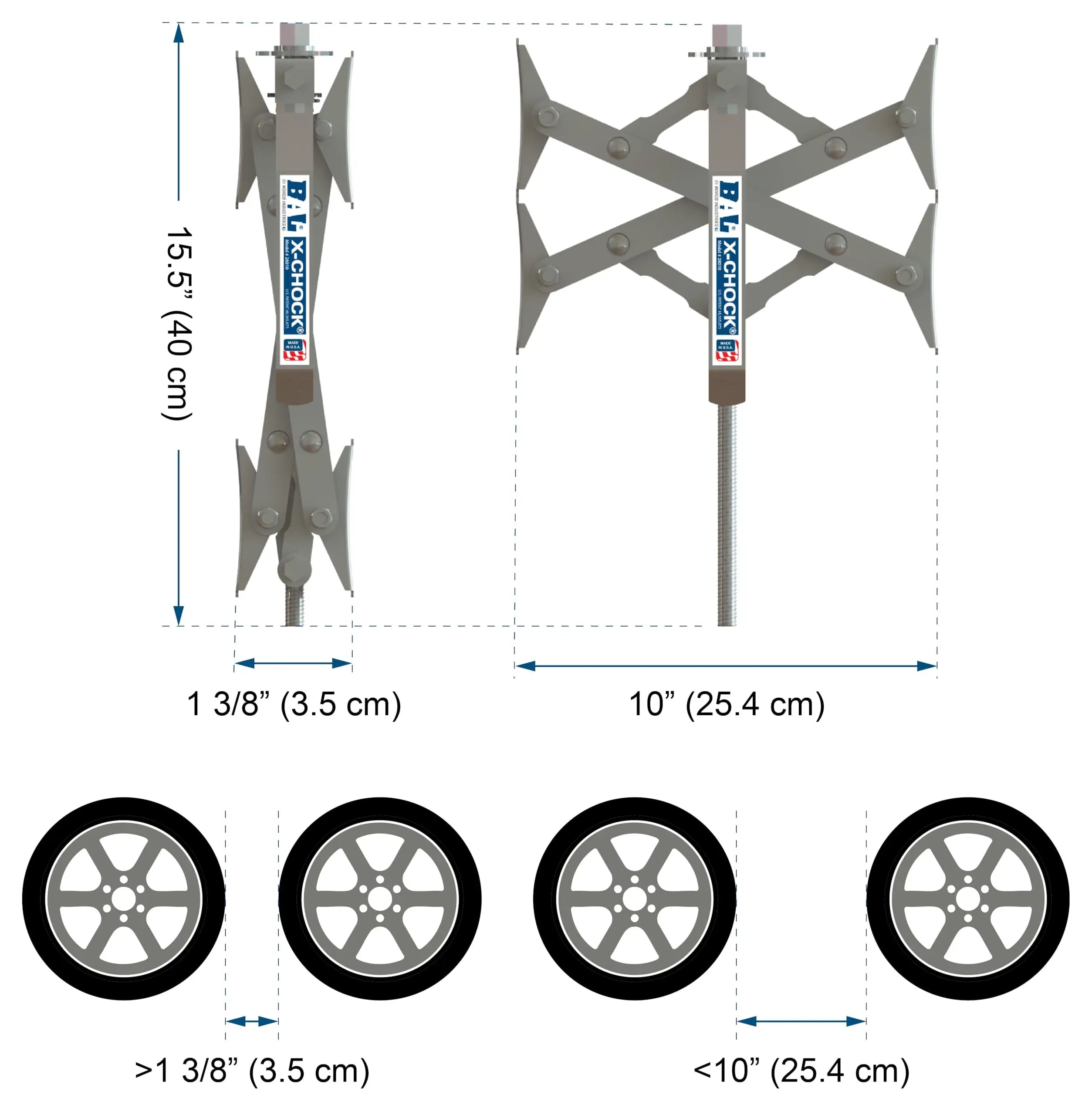X-Chock Wheel Stabilizer - Pair - One Handle - 28012