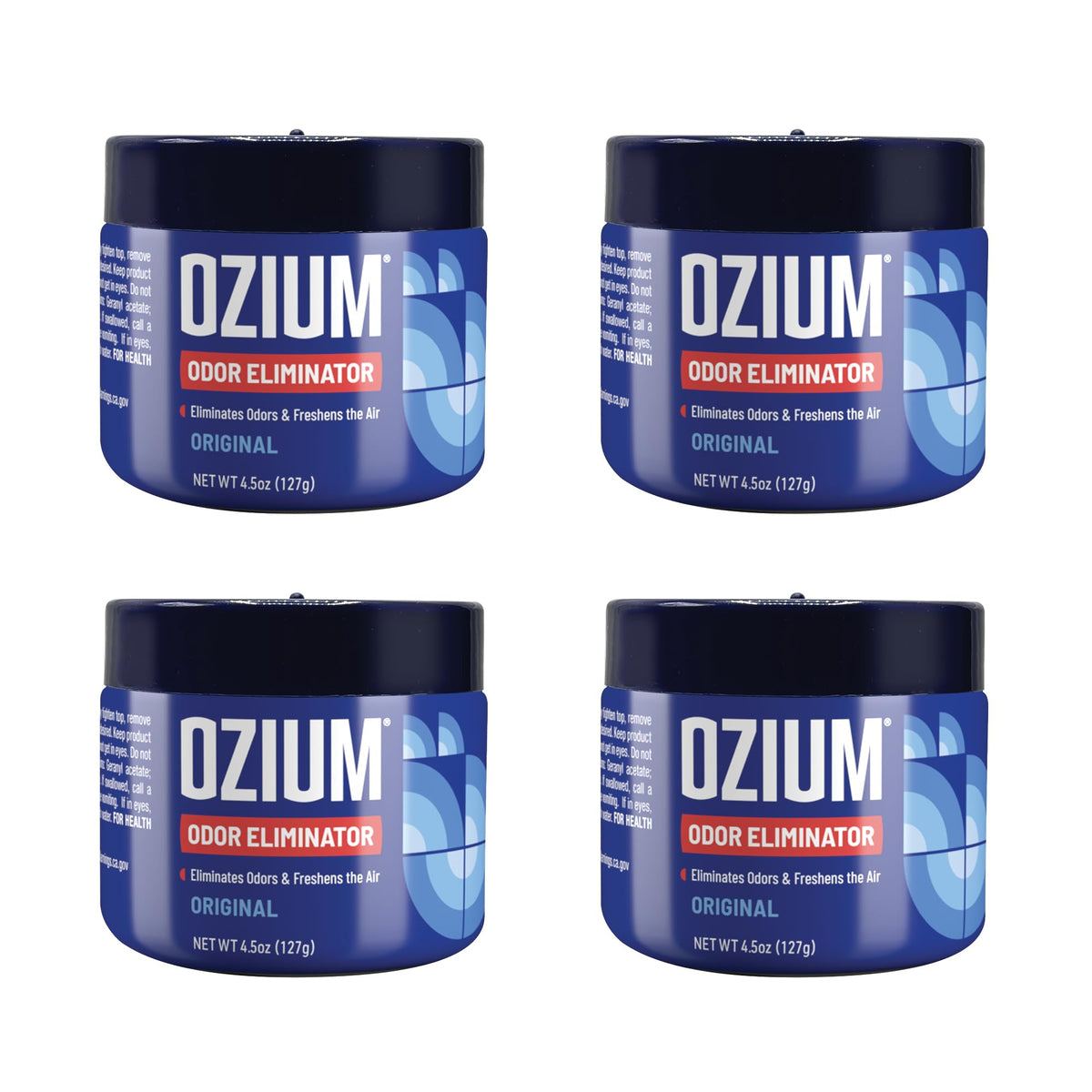 Ozium 4.5 Oz. Geruchsbeseitigendes Gel für Zuhause, Autos, Büros und mehr, Original, 4er-Pack