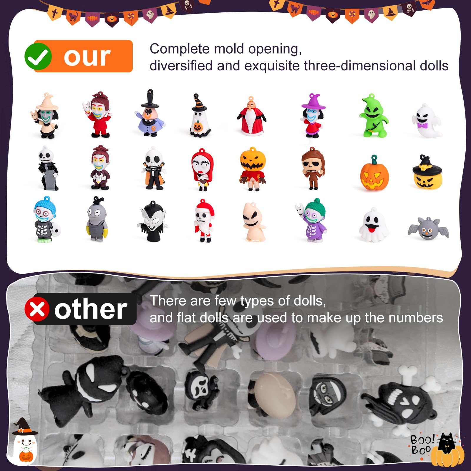 Halloween Advent Calendar 2025,Advent Calendar,with 24 Collectible for Kids Adult Teens,Halloween Countdown Calendar,Ornaments Decorations Gifts