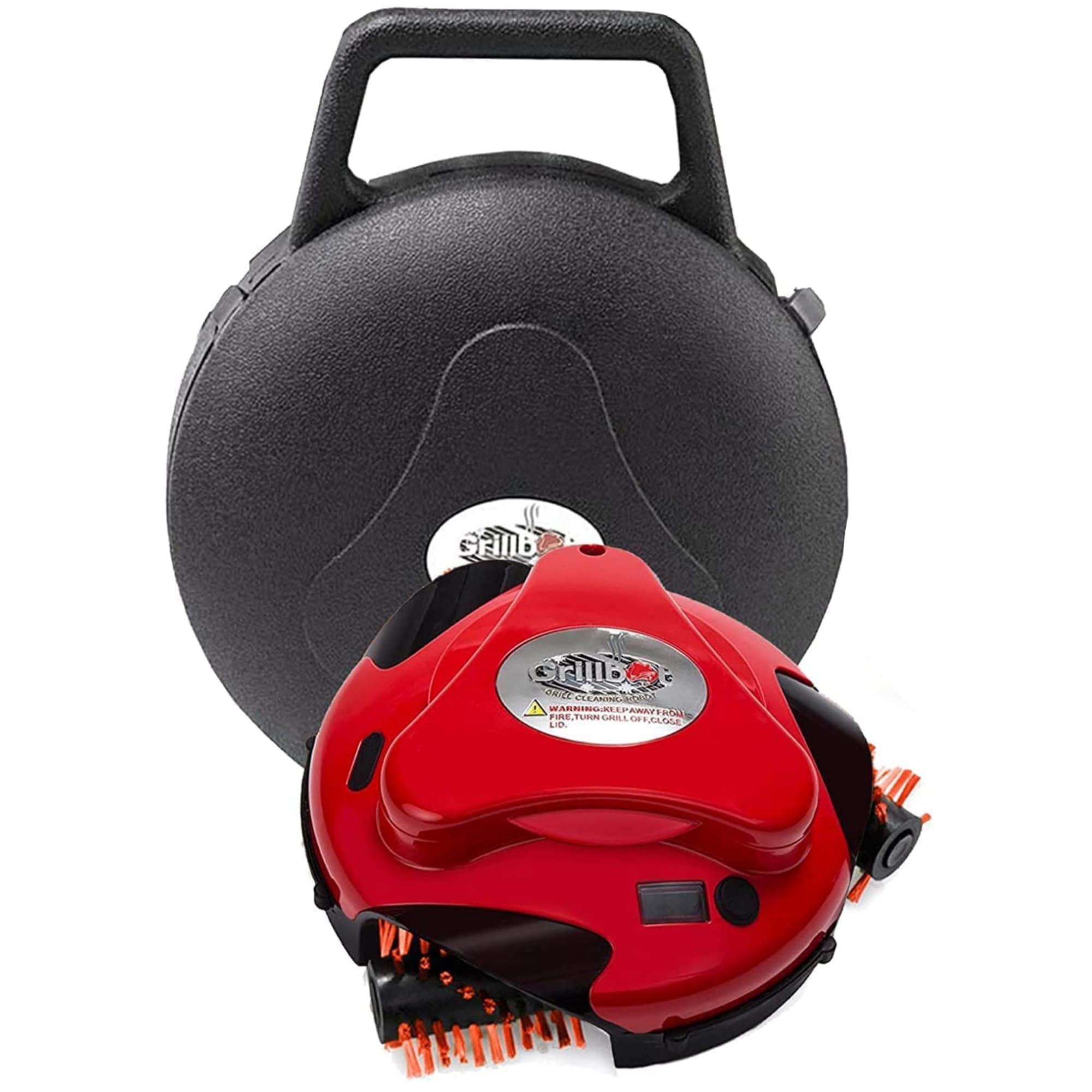 Grillbot Automatischer Grillreinigungsroboter mit Nylonbürsten, BBQ Grillreiniger, Grillbürste, Grillkratzer, BBQ Zubehör (Roter Grillbot + Tragetasche)