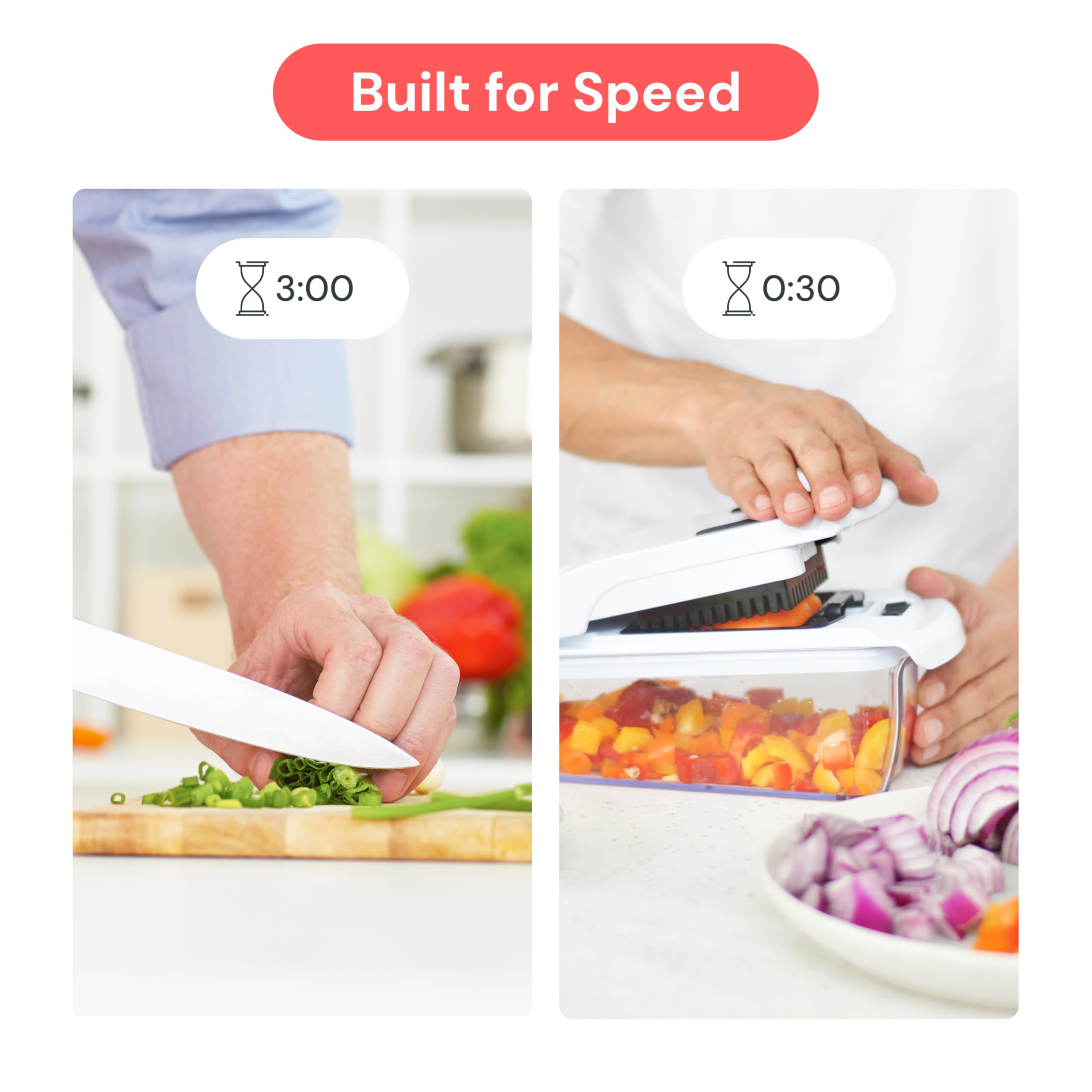 Fullstar The Original Pro Chopper - Vegetable Chopper and Spiralizer, Food Chopper with Container, Fruit Slicer, Kitchen Gadgets & Accessories, Home Essentials (4 in 1, White)