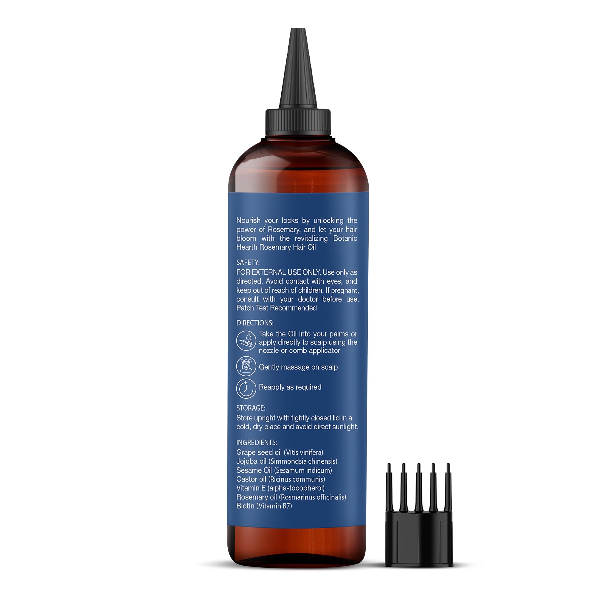 Botanic Hearth 100% Pure Rosemary Oil For Hair Growth (6.7 fl oz)| Infused with Biotin, Jojoba & Castor Oil | Hair Oil Repairs Dry Damaged Hair, Strengthening, Healthier Hair- Hair Tonic