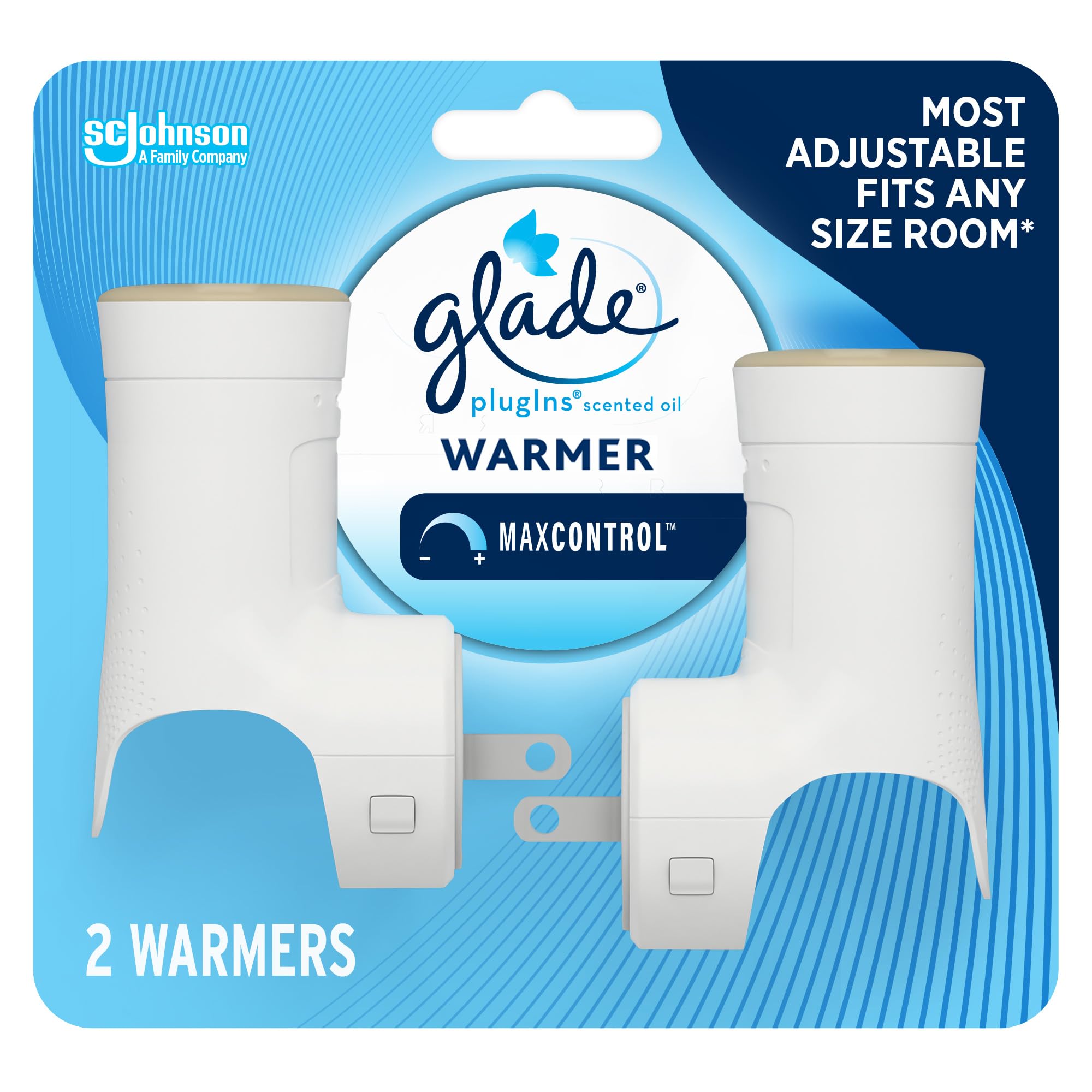 Glade PlugIns Lufterfrischer Gerät, Duft- und ätherische Öle für Zuhause und Bad, bis zu 50 Tage bei niedriger Einstellung, 2 Stück
