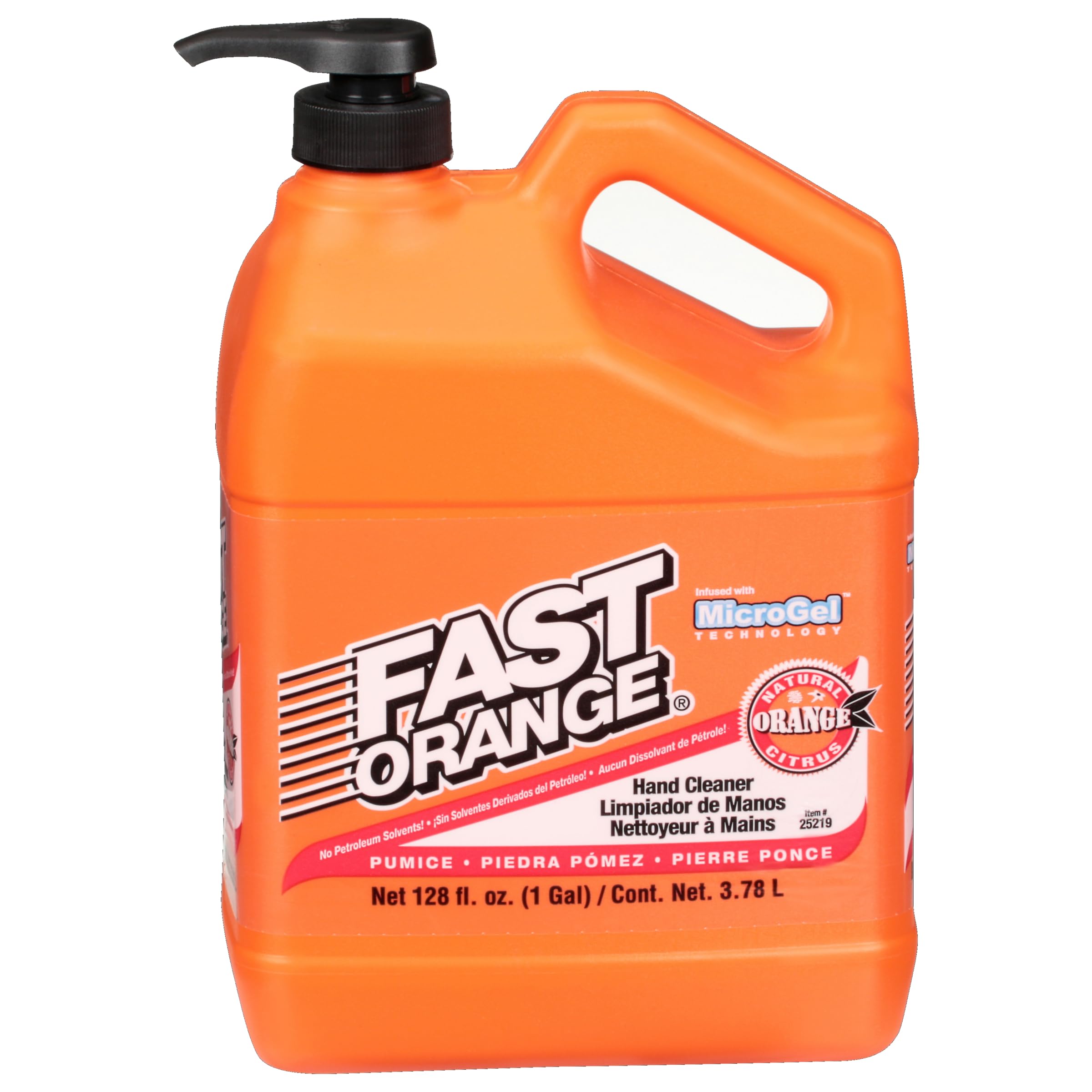 Fast Orange 25219 Bimssteinlotion, Hochleistungs-Handreiniger, natürlicher Zitrusduft, wasserloser Reiniger für Mechaniker, starker Fettlöser, 3,78 Liter