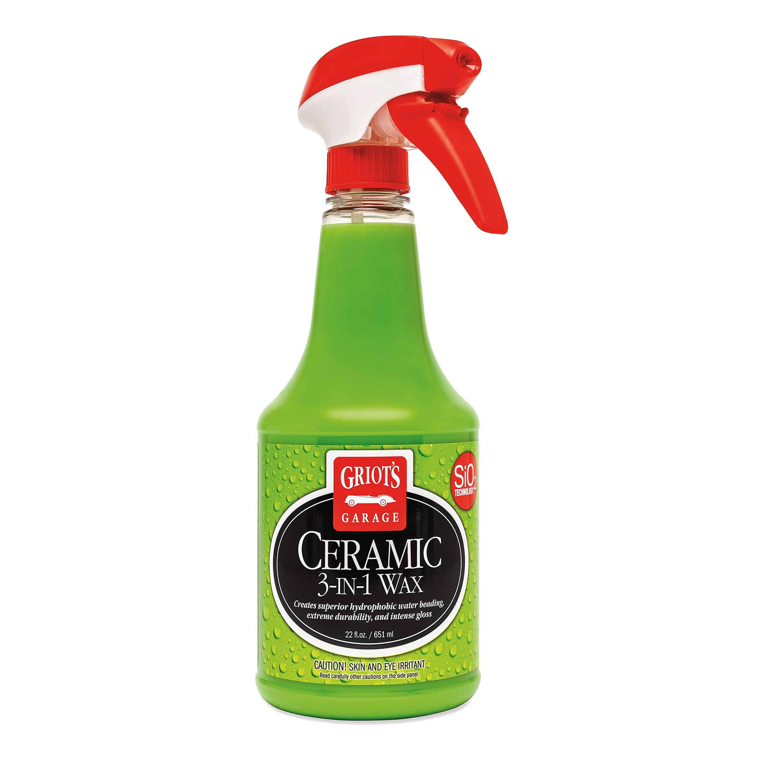 Griot's Garage Ceramic 3-in-1 Wax, SiO2-Spray für Autos, LKWs und Wohnmobile, bietet Schutz und Wasserabperleffekt auf Lack, Felgen, Kunststoff, Gummiverkleidungen, Chrom und vielem mehr, 10978, 650 ml