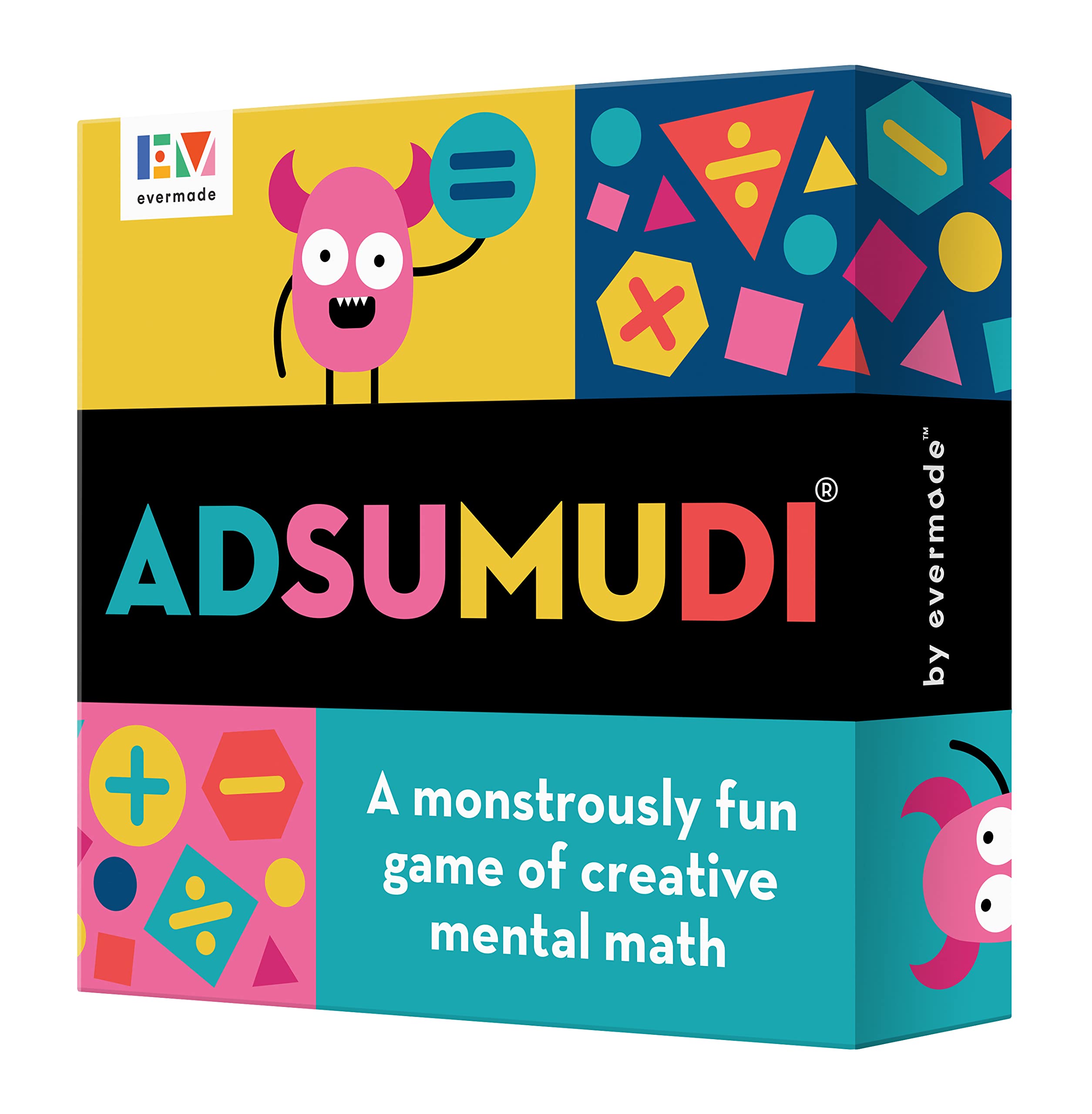 Evermade Adsumudi Mathe-Spiel – Das ungeheuer lustige, clevere Spiel für Kinder zum Üben von Multiplikation, Division, Addition und Subtraktion – Ideal für Kinder von 8–12 Jahren