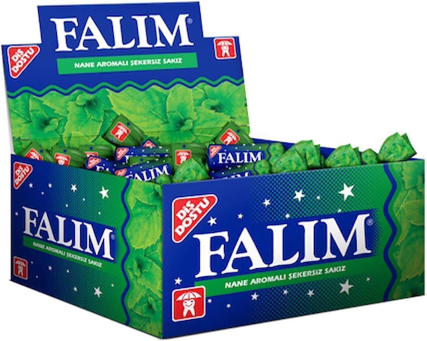 Falim Zuckerfreier Kaugummi, einzeln verpackt, Minzgeschmack, 100 Stück