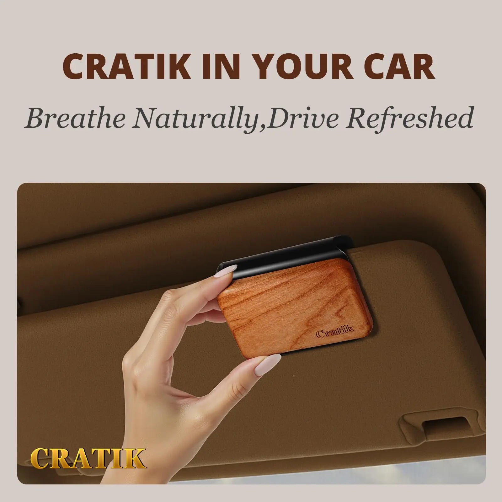 Car Air Freshener - Wood Air Freshener - Car Odor Eliminator for Visor Clip-Variety Scent Refill, Vehicle Scent Diffuser for Cabin, Truck & SUV - Pack of 3 (Teak-Amber-Cabana)-CLIP INCLUDED