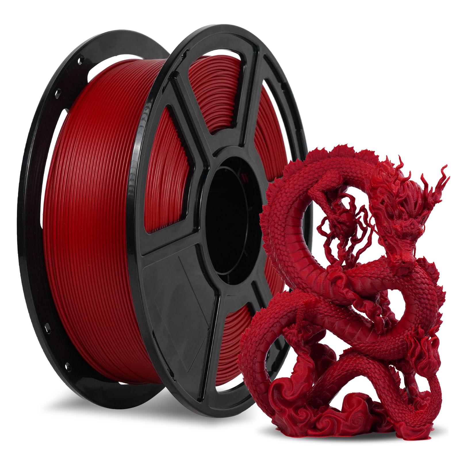 FLASHFORGE Rapid PLA Filament 1,75 mm Rubinrot, 500 mm/s Hochgeschwindigkeitsdruck, 3D-Drucker-Filament 1 kg Spule, Maßhaltigkeit +/- 0,02 mm, Genießen Sie außergewöhnliche Druckqualität