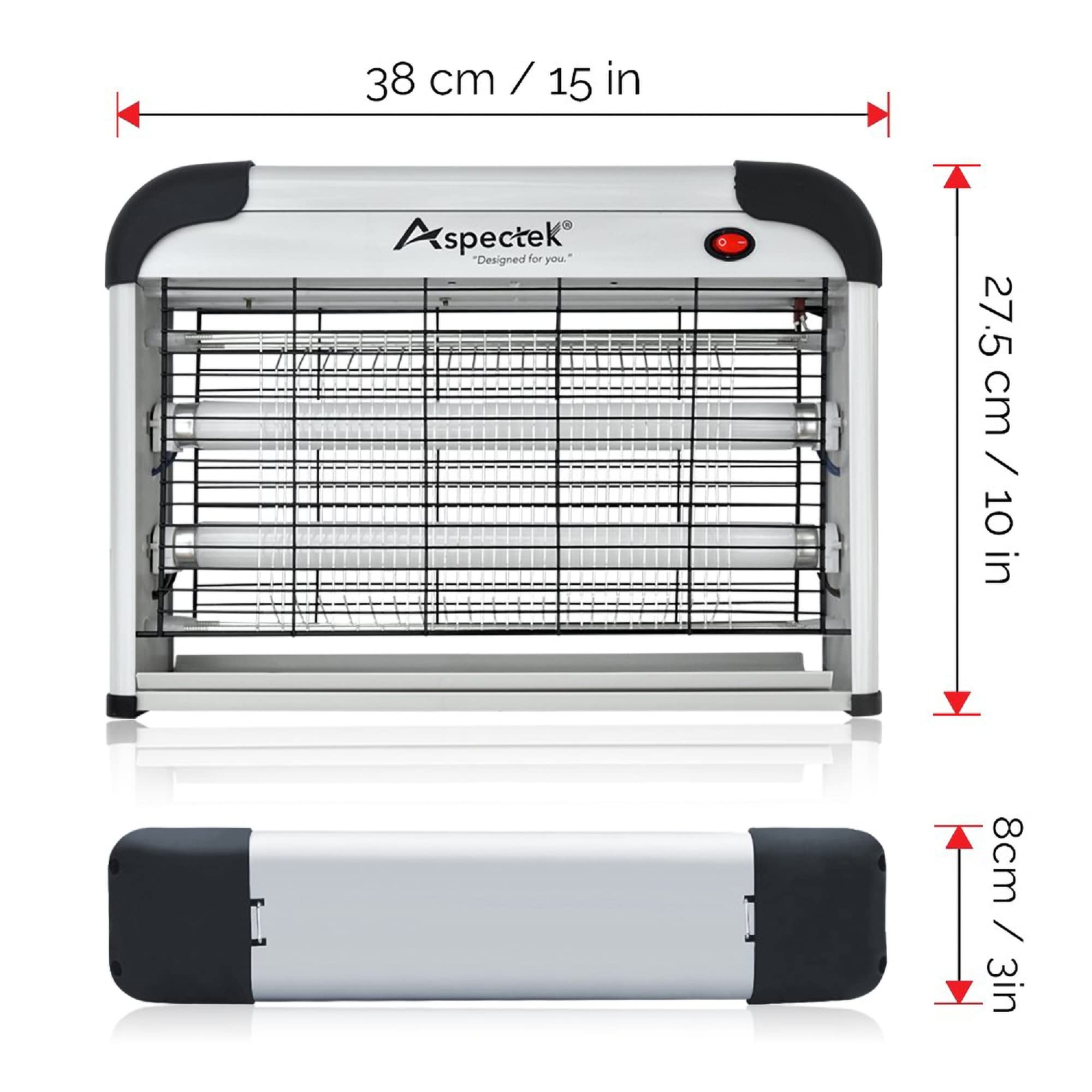 ASPECTEK Insect Killer, Bug Zapper, Powerful 20W Electronic Indoor Fly Zapper, Mosquito Killer-Indoor Use Including Free 2 Pack Replacement Bulbs