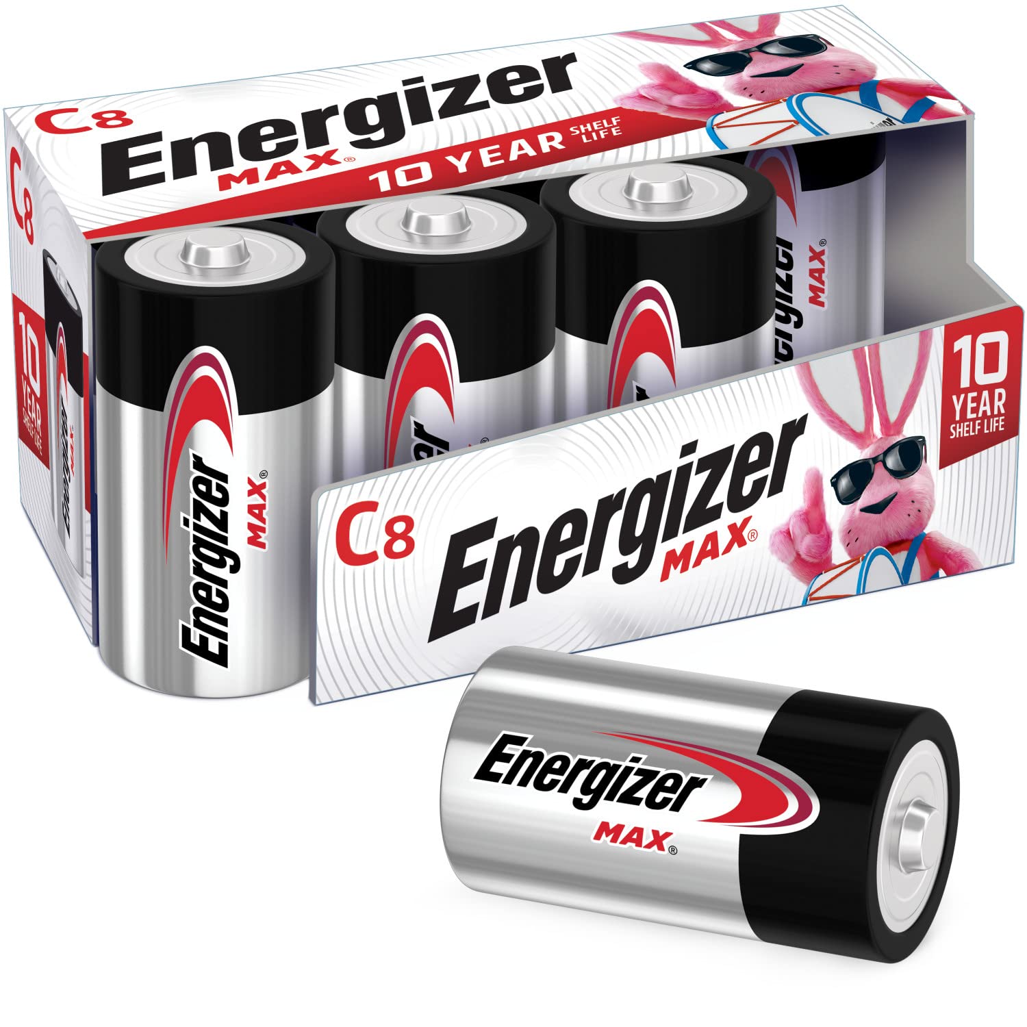 Energizer MAX C Batterien, Premium Alkali-C-Batterien (8 Stück)