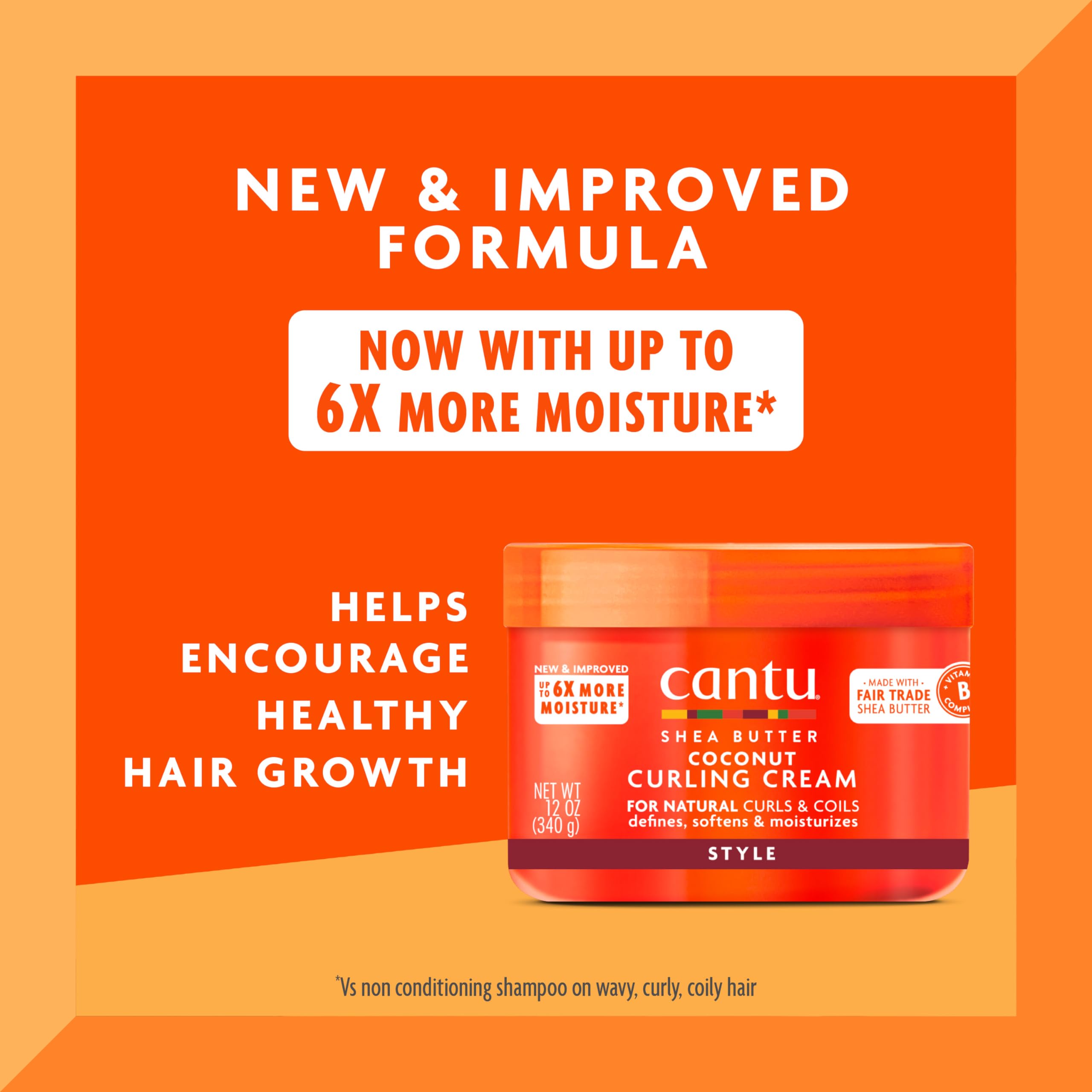 Cantu Coconut Curling Cream with Shea Butter for Natural Hair, 12 oz