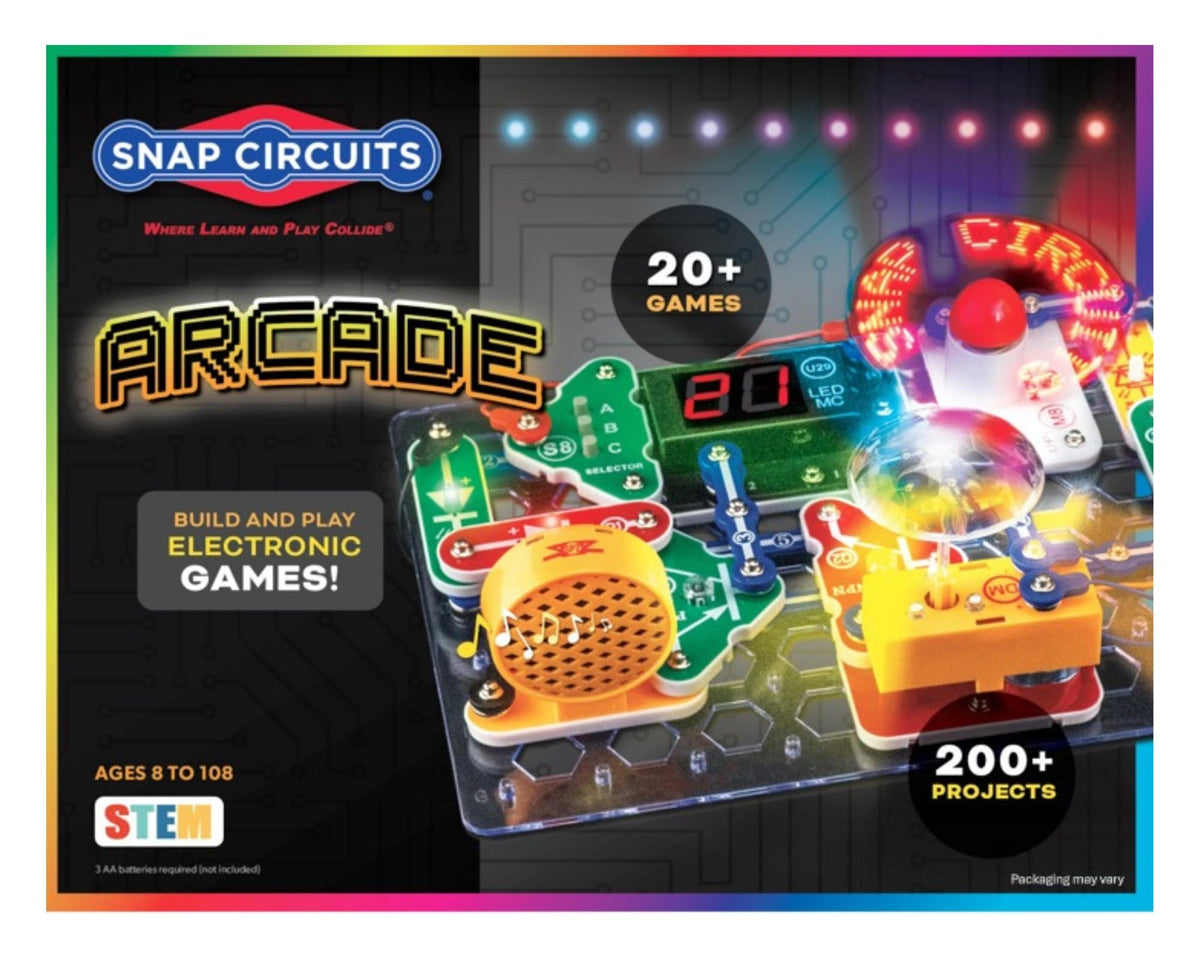 Snap Circuits „Arcade“, Elektronik-Experimentierkasten, MINT-Aktivitäten für Kinder ab 8 Jahren, farbiges Projektbuch (SCA-200)