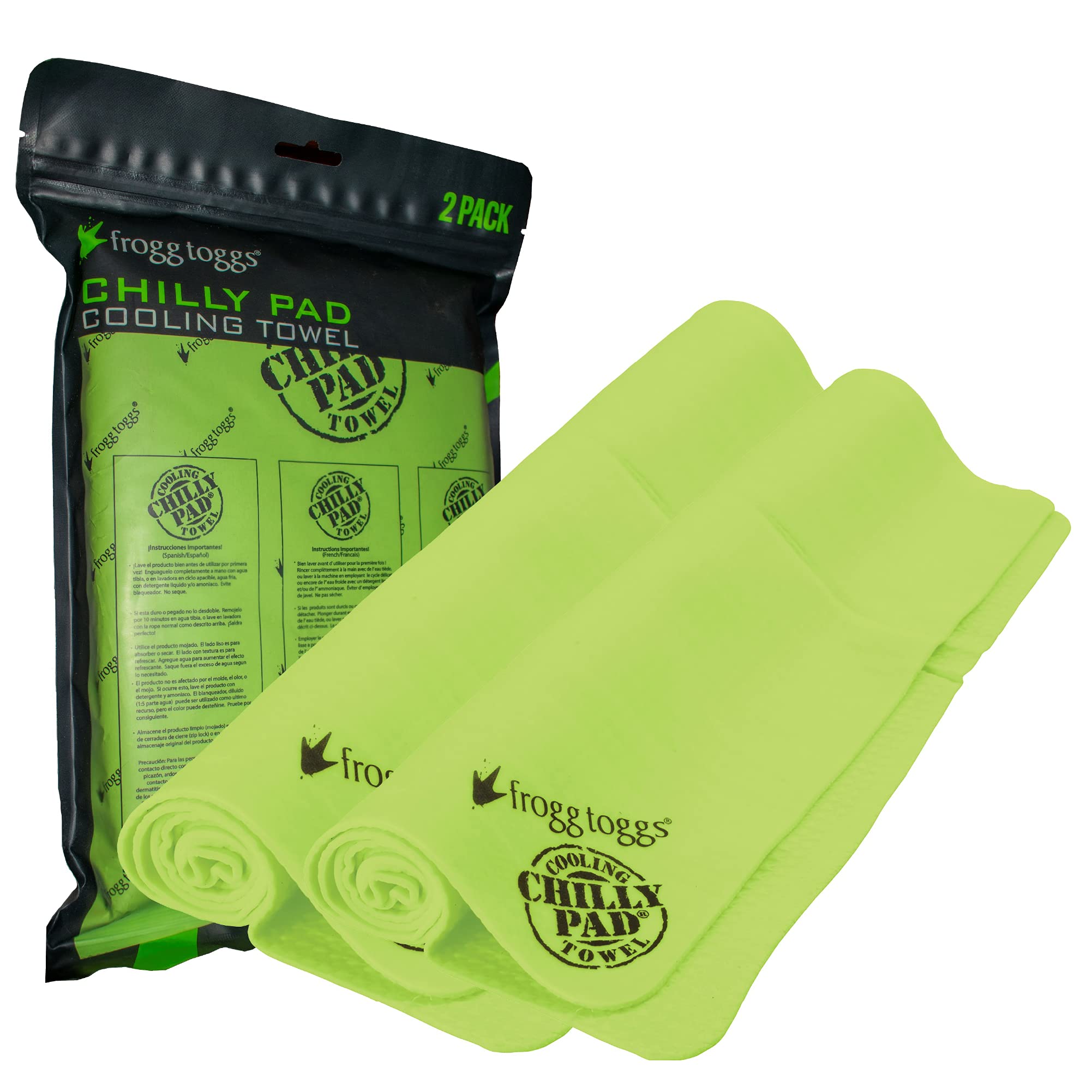 FROGG TOGGS Chilly Pad Kühltücher, 2er-Pack, 84 cm x 33 cm
