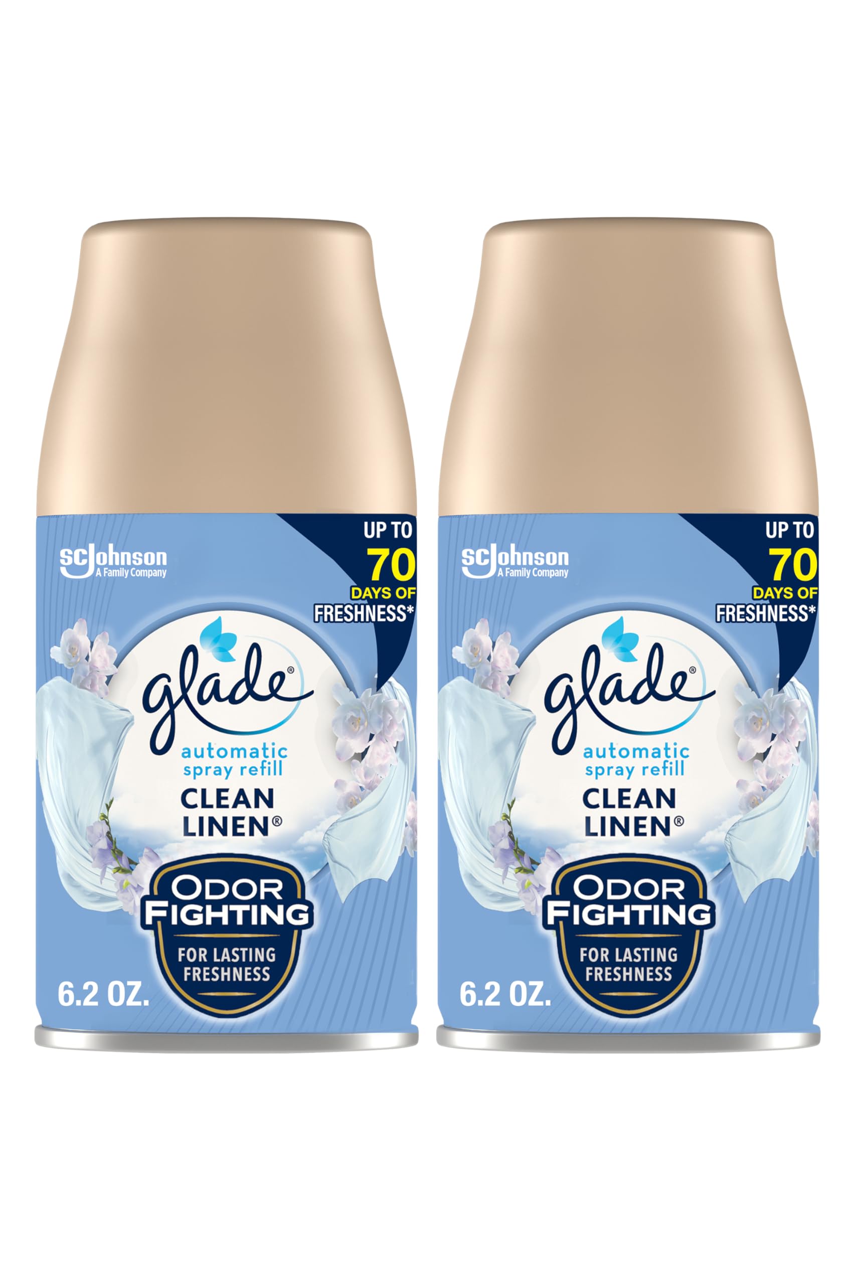 Glade Automatic Spray Nachfüller, Lufterfrischer für Zuhause und Bad, Clean Linen, 175 g, 2 Stück