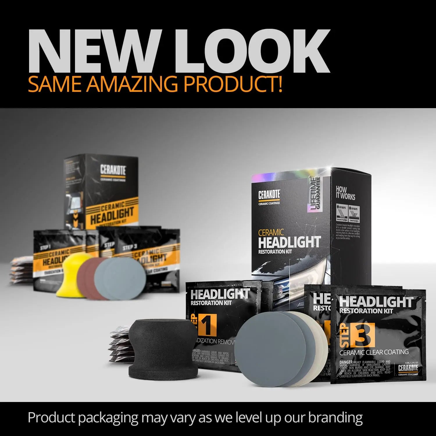 CERAKOTE® Ceramic Headlight Restoration Kit – Guaranteed To Last As Long As You Own Your Vehicle – Brings Headlights Back to Like New Condition - No Power Tools Required - 10 Wipe Kit