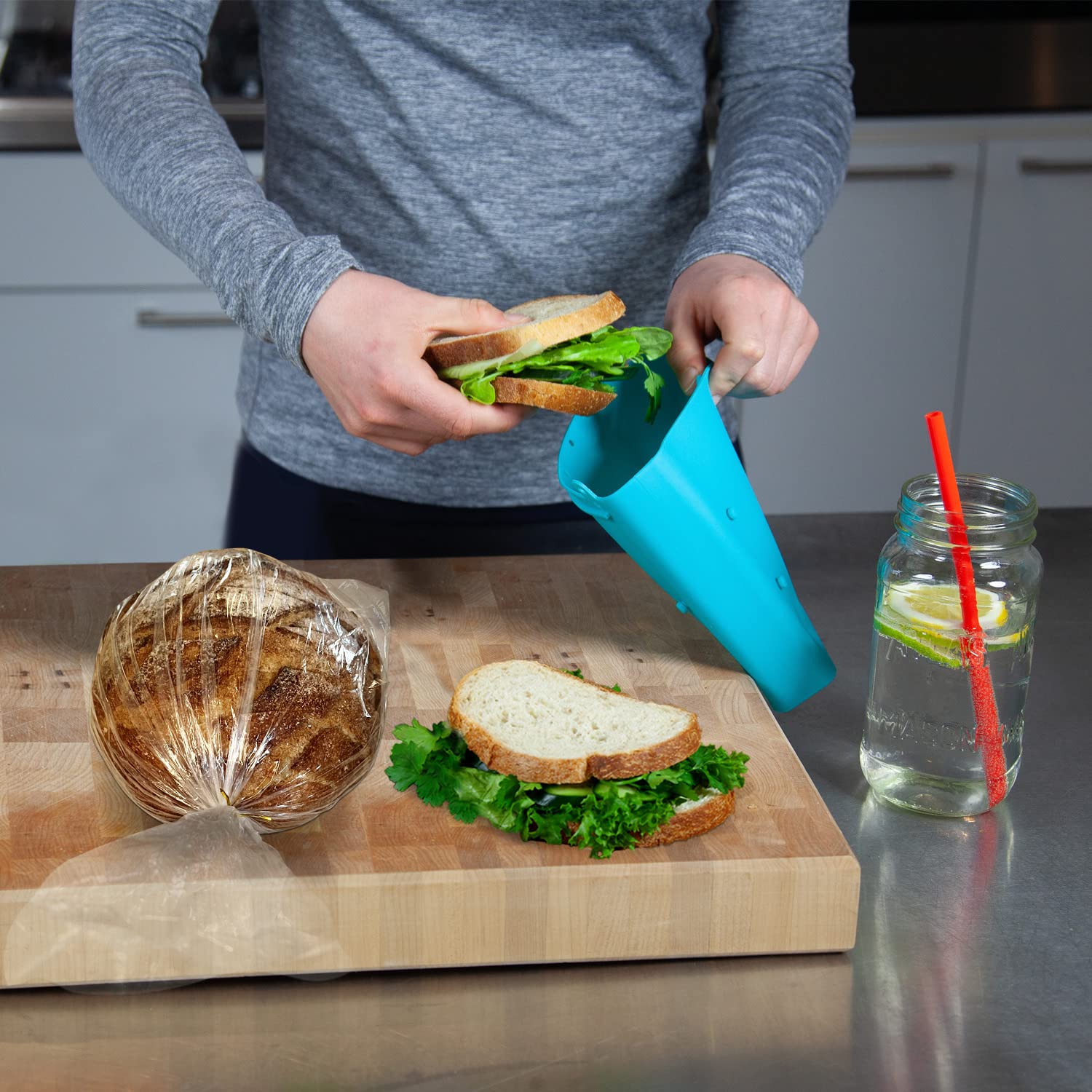 Bread Bags with Ties, Reusable, 100 Clear Bags and 100 Ties