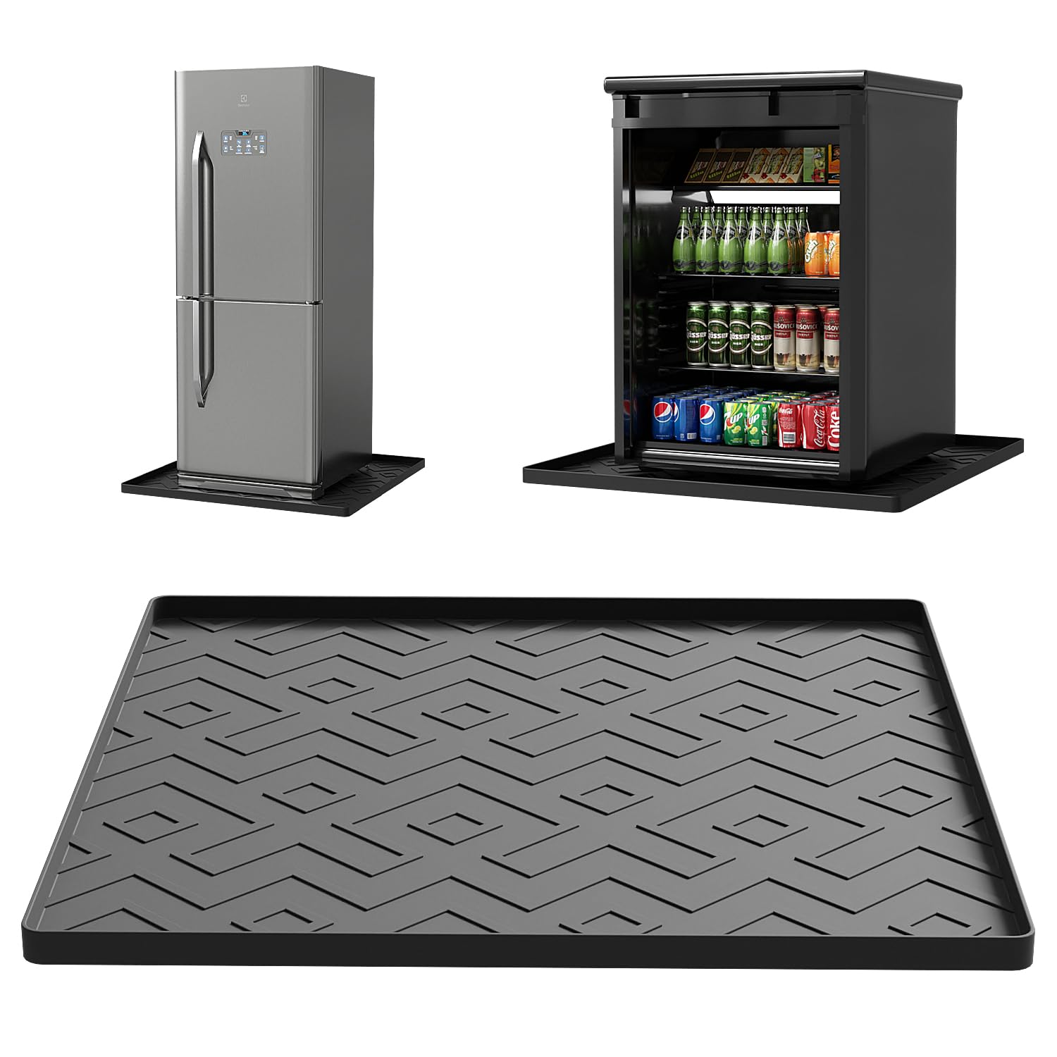 EWX Mini Kühlschrank Silikonmatte 50x50x1cm – Rutschfest, auslaufsicher, Tropfschutz | Ideal für Kühlschränke, Waschmaschinen, Trockner, Weinkühler und Geschirrspüler