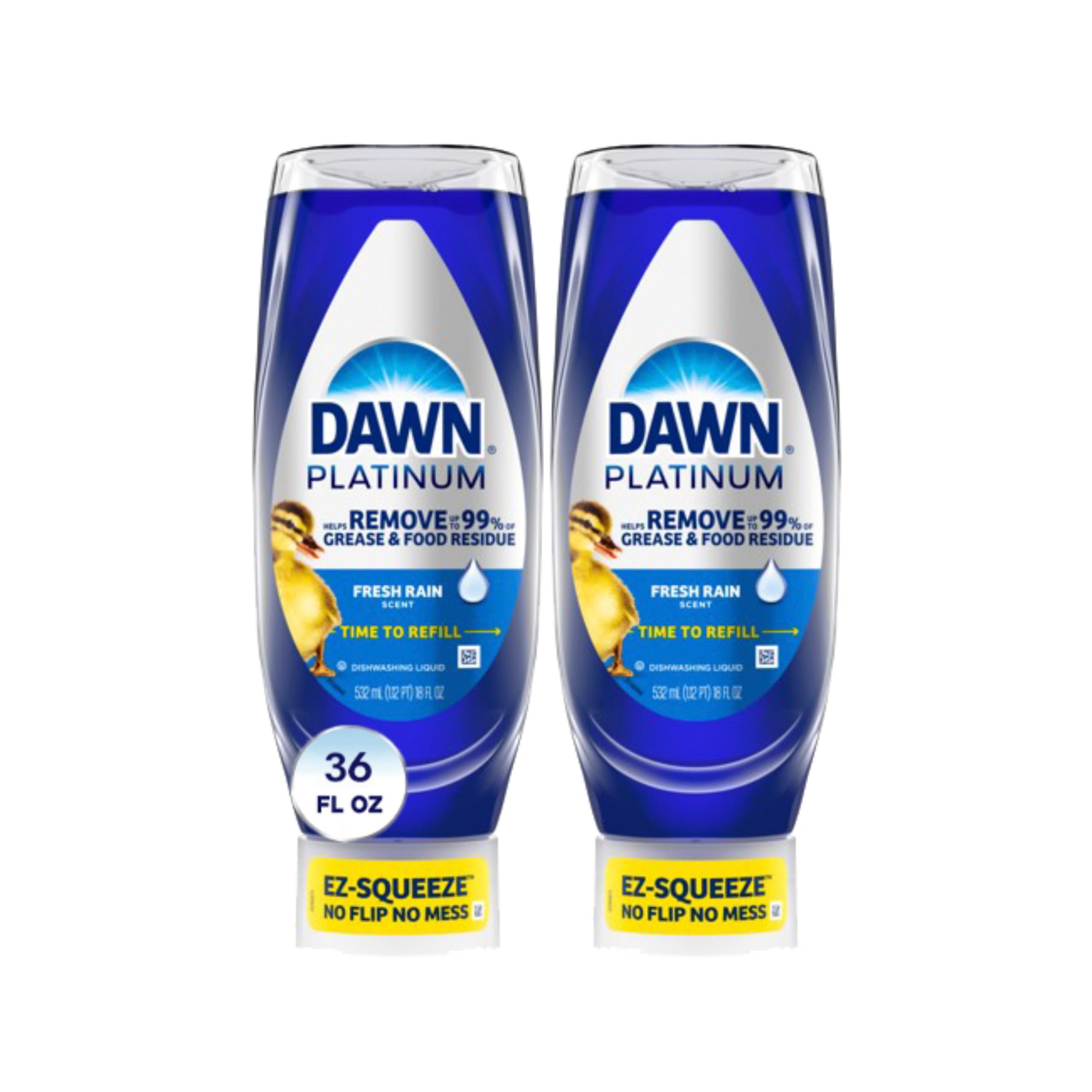 Dawn Platinum EZ-Squeeze Spülmittel, Geschirrspülmittel, Fresh Rain, 2x532ml Bundle