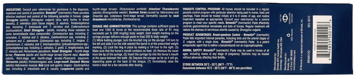 Bimectin 1.87% Ivermectin Apple Flavored Wormer