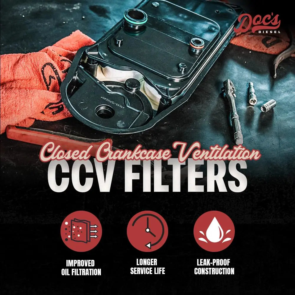 Doc's Diesel CCV Filter D804418 | Compatible with RAM 6.7L Cummins 2500, 3500, 4500, 5500 2007.5+ | Replaces CV52001