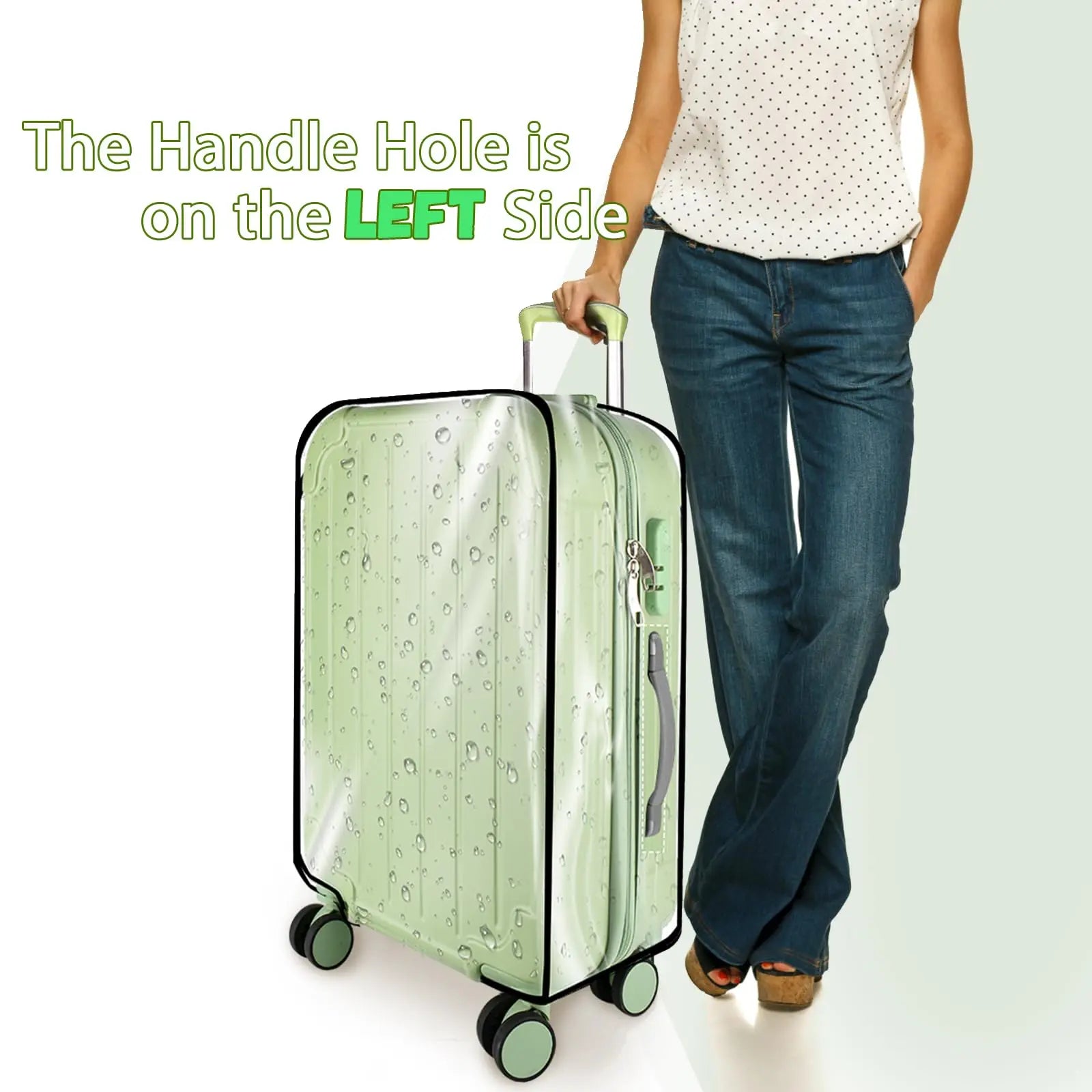 KSSZZCO 3 Pieces Thicken Clear Luggage Cover Protector, 20" 24" 28" PVC Luggage Covers for Suitcase Waterproof Dustproof Anti-scratch Travel Suitcase Covers Case for Wheeled Luggage