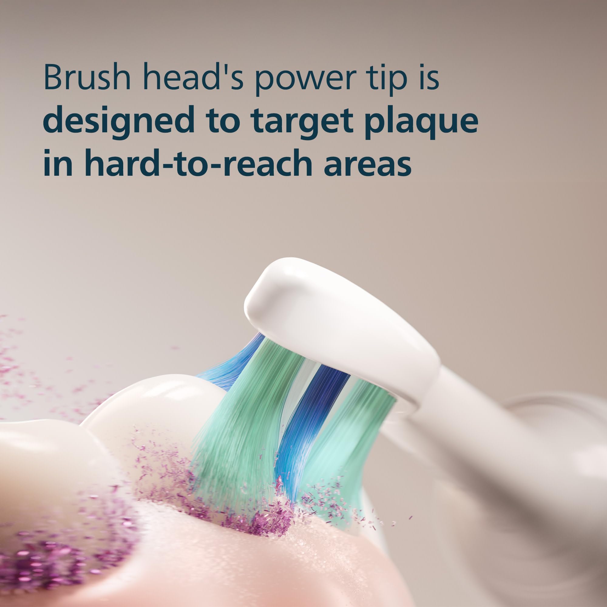 Philips Sonicare C2 Plaque Control - Genuine Replacement Electric Toothbrush Heads, White, 3 Pack, HX9023/65