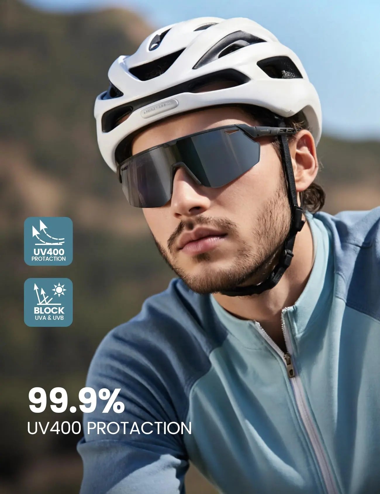 Lamicall Polarized Sports Sunglasses for Men Women, [24g Ultralight] [Adjustable Nose Pad] UV400 Protection Sun Glasses for Cycling Running Baseball Fishing Golf Beach Volleyball, Half Frame, Black